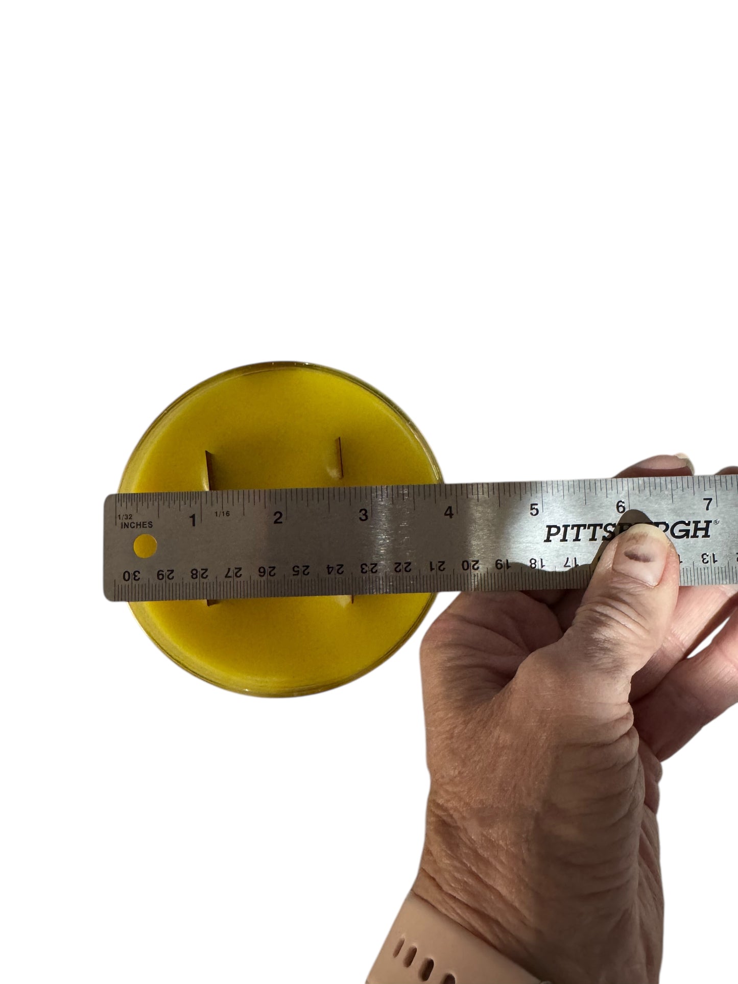 Bloomer Scents Handmade Lemon Spritz Candle, Yellow Wax, Vintage Glass Fleur De Lis Bowl, 4 Wicks, 12 fl oz