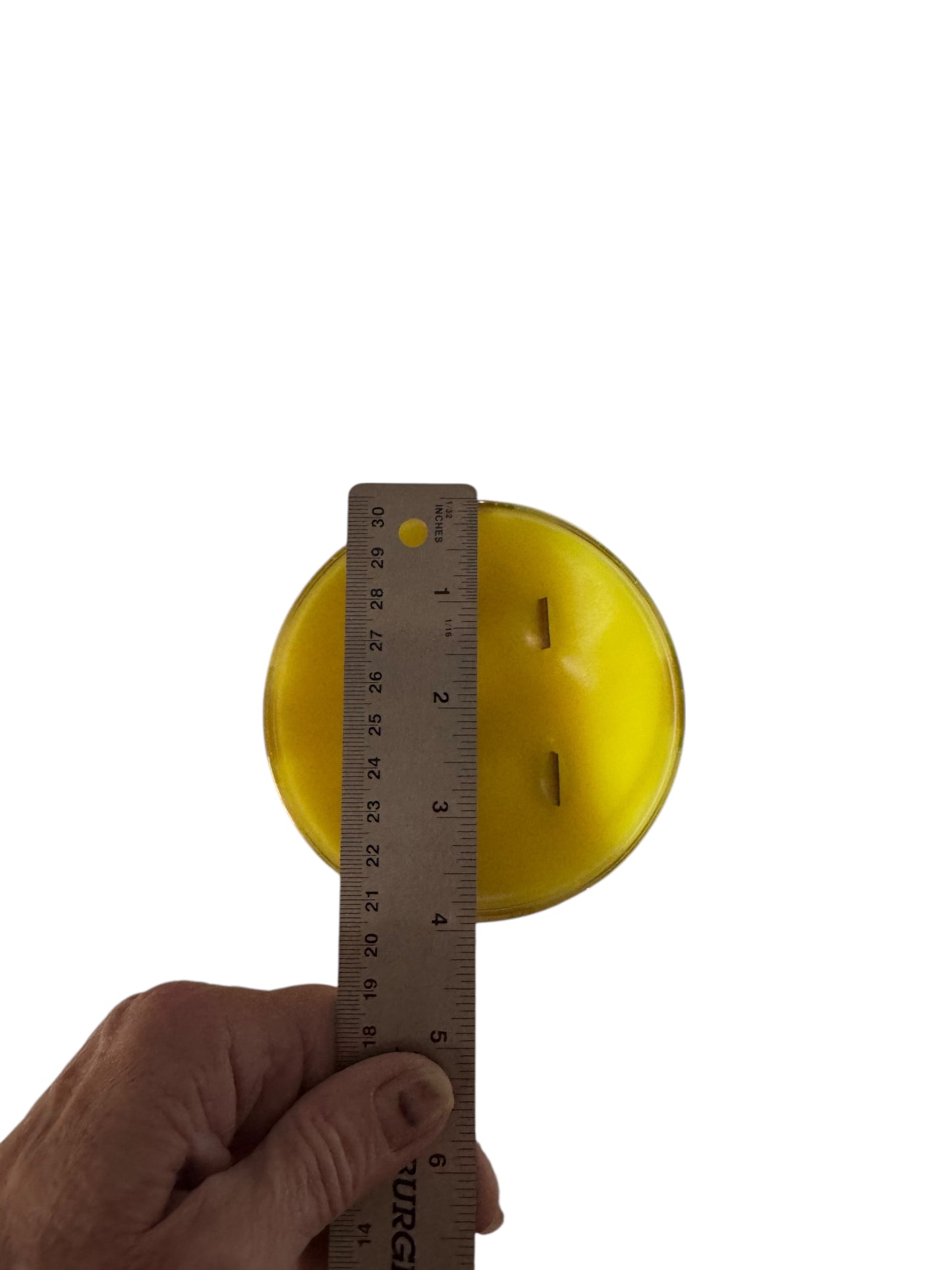 Bloomer Scents Handmade Lemon Spritz Candle, Yellow Wax, Vintage Glass Fleur De Lis Bowl, 4 Wicks, 12 fl oz