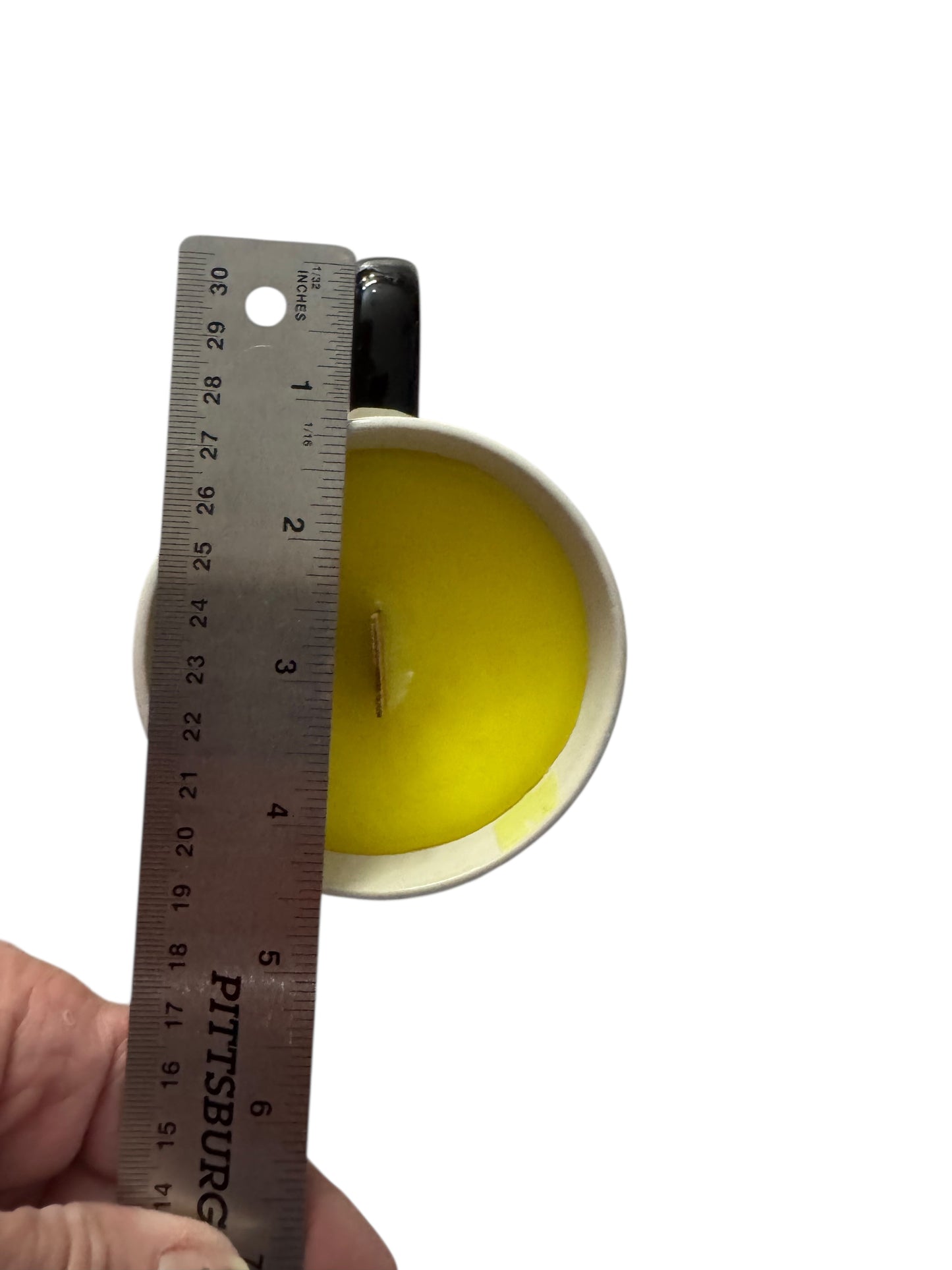 Handmade Lemon Spritz Candle, Repurposed Bee's Knees Mug, Wood Wick, 14 fl oz