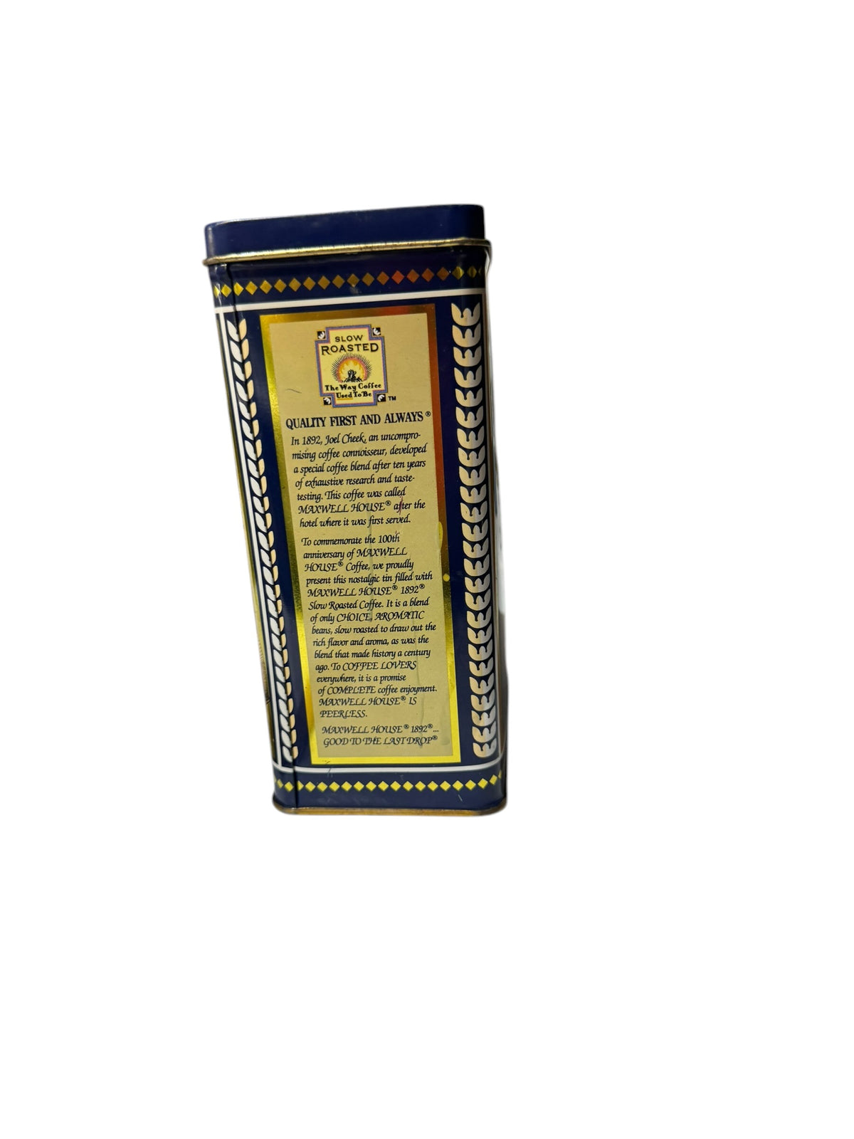 Handmade Candle in Repurposed Vintage 1892 Tin, Linen & Lace Scent, 30 fl oz