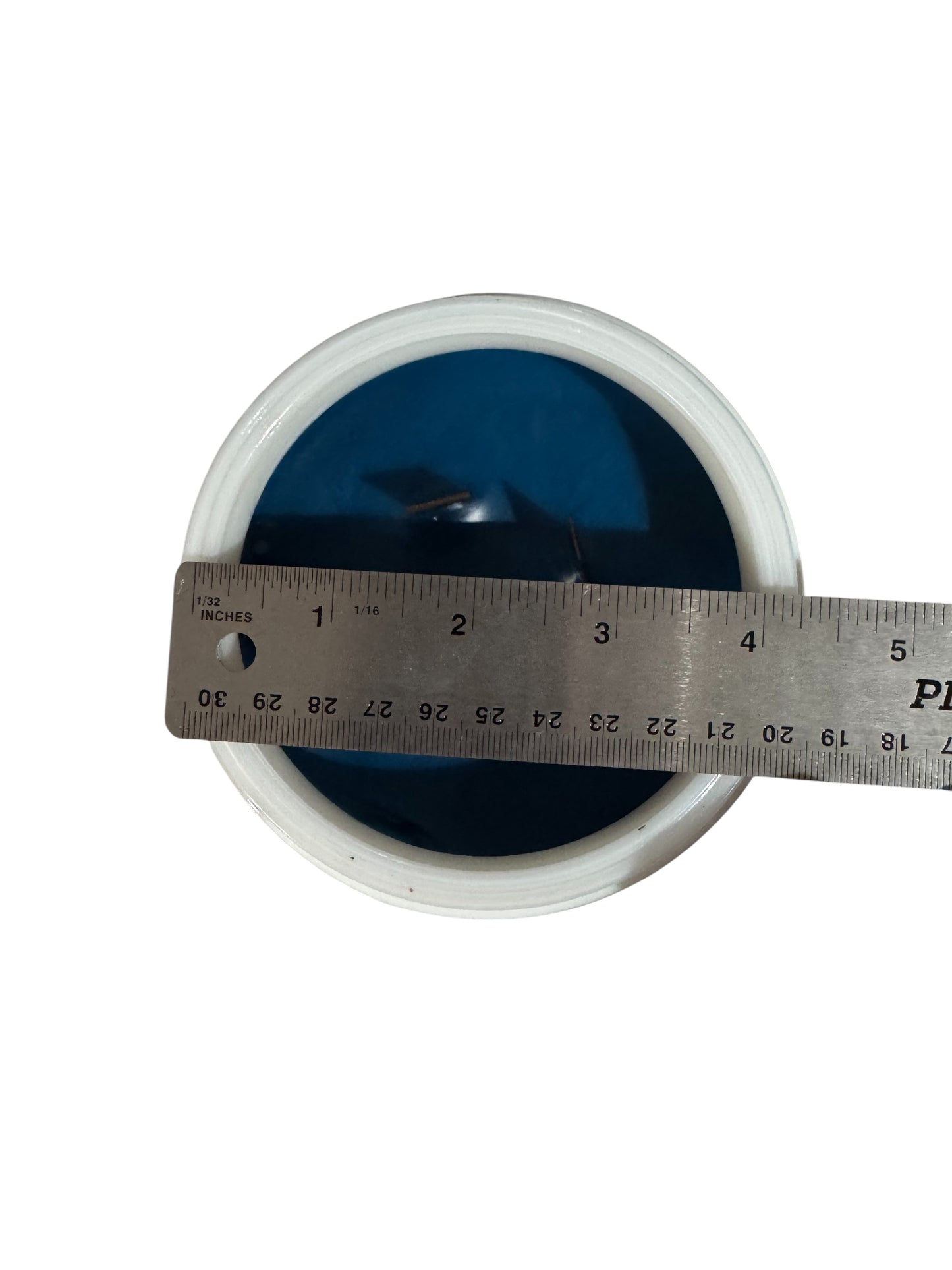 Mediterranean Fig Repurposed Rare Vintage Coastal Scene Milk Glass Jar 38fl oz