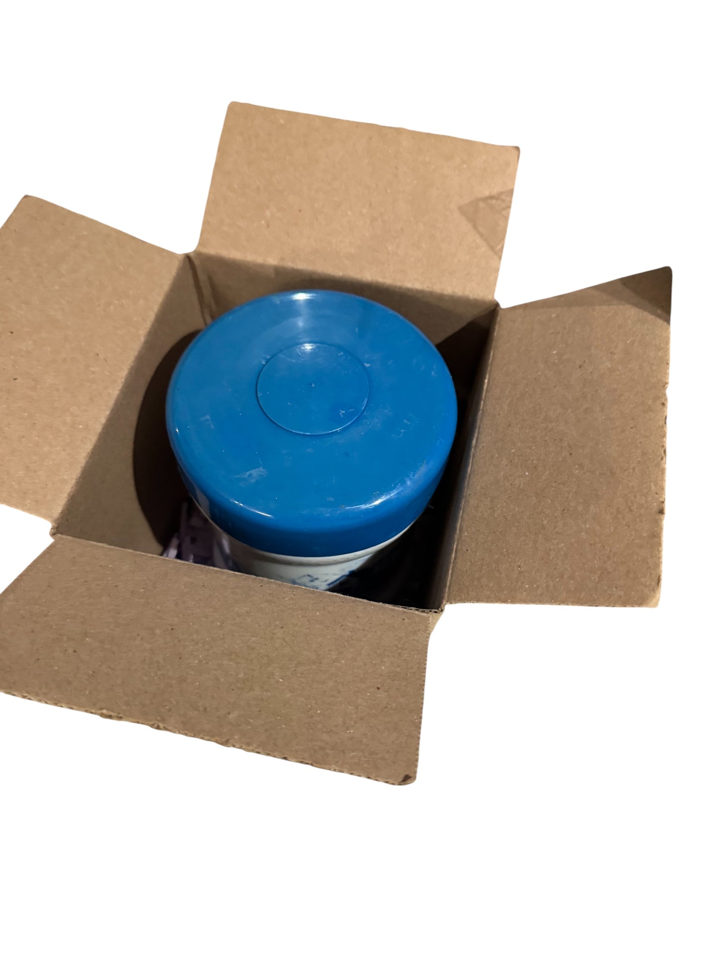 Mediterranean Fig Repurposed Rare Vintage Coastal Scene Milk Glass Jar 38fl oz