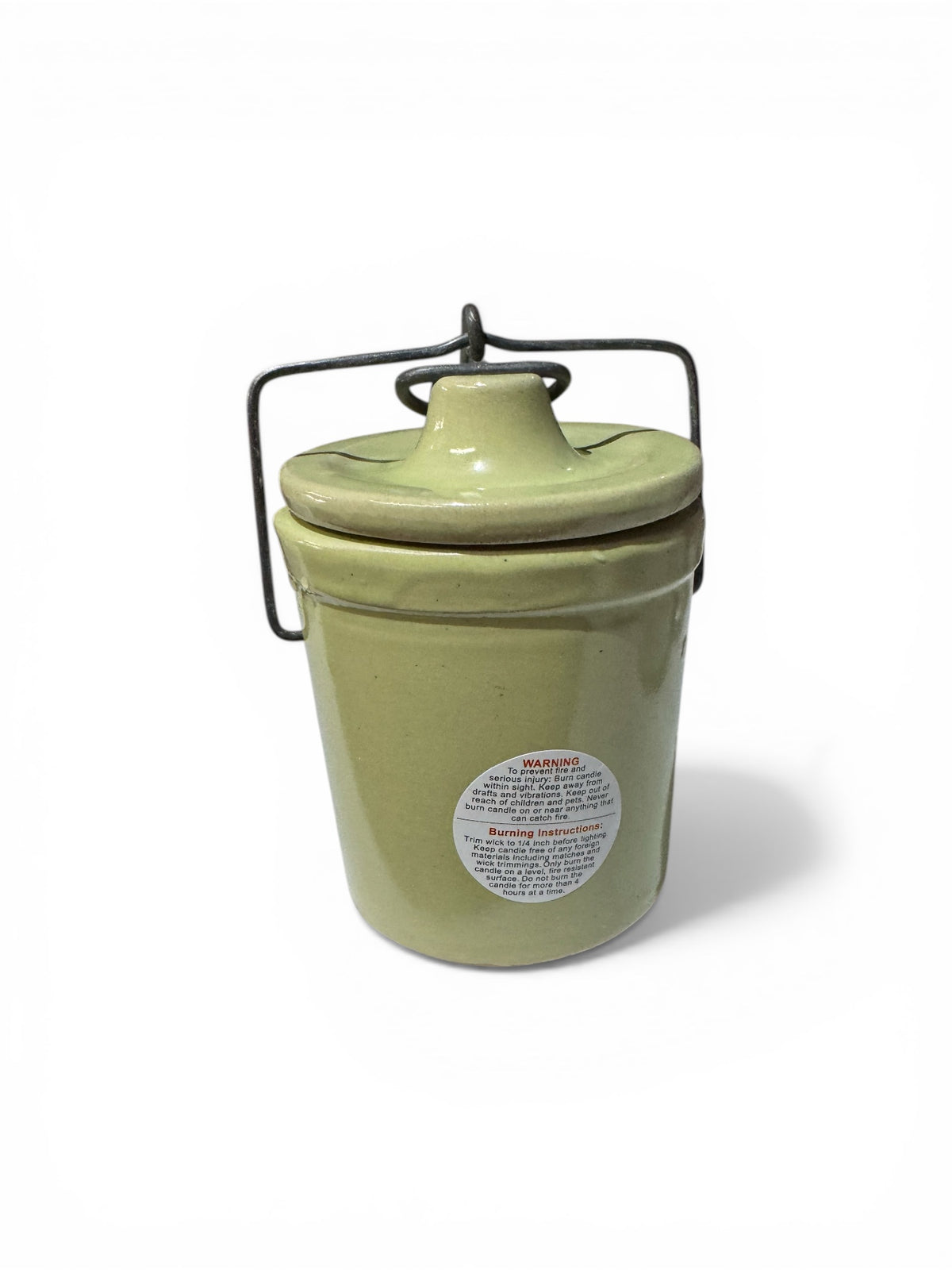 Handmade Majestic Mint Scented Candle in Repurposed Vintage Green Ceramic Cheese Crock, 12 fl oz