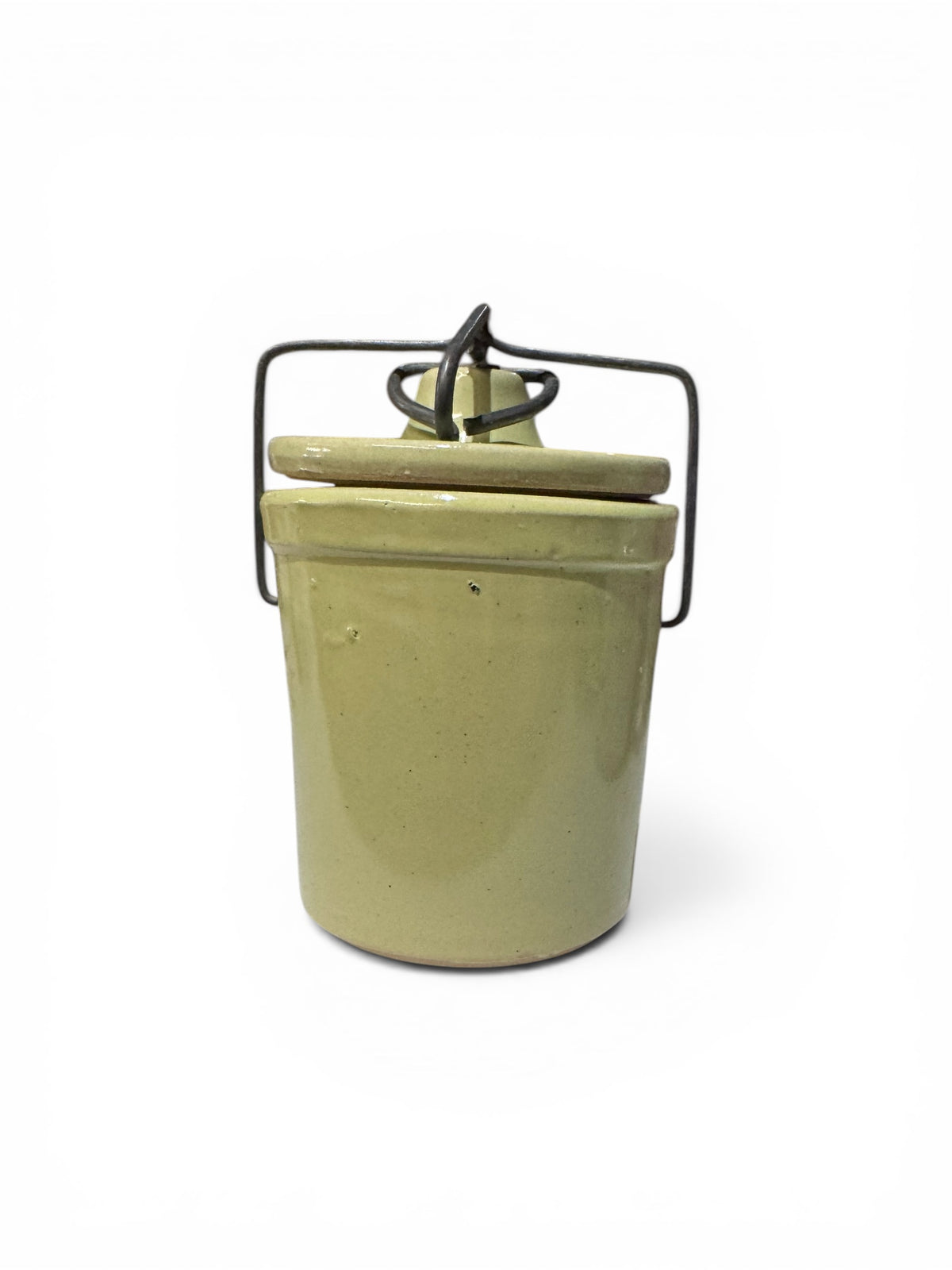 Handmade Majestic Mint Scented Candle in Repurposed Vintage Green Ceramic Cheese Crock, 12 fl oz