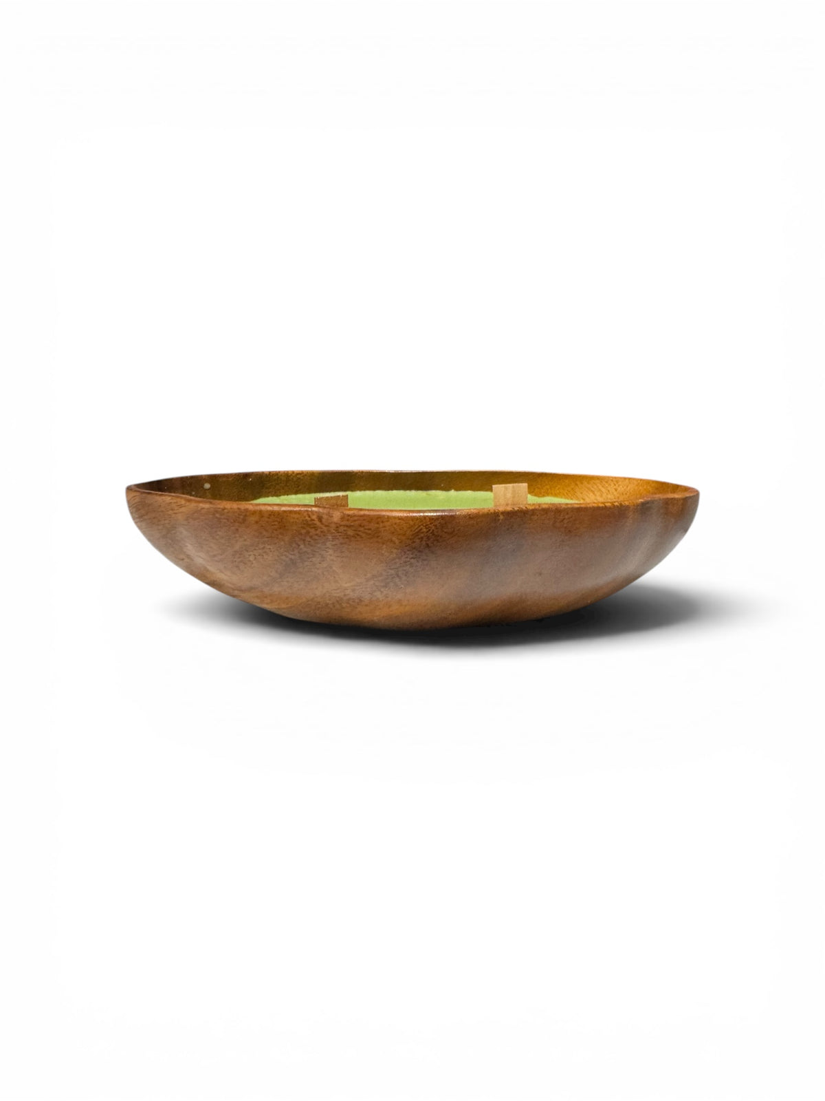 Majestic Mint Handmade Candle in Repurposed Vintage Wood Bowl, Green, 10 fl oz