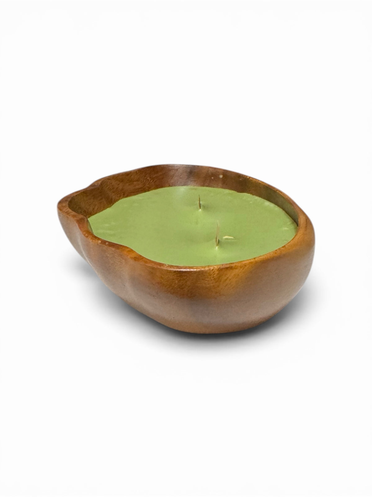 Majestic Mint Handmade Candle in Repurposed Vintage Wood Bowl, Green, 10 fl oz