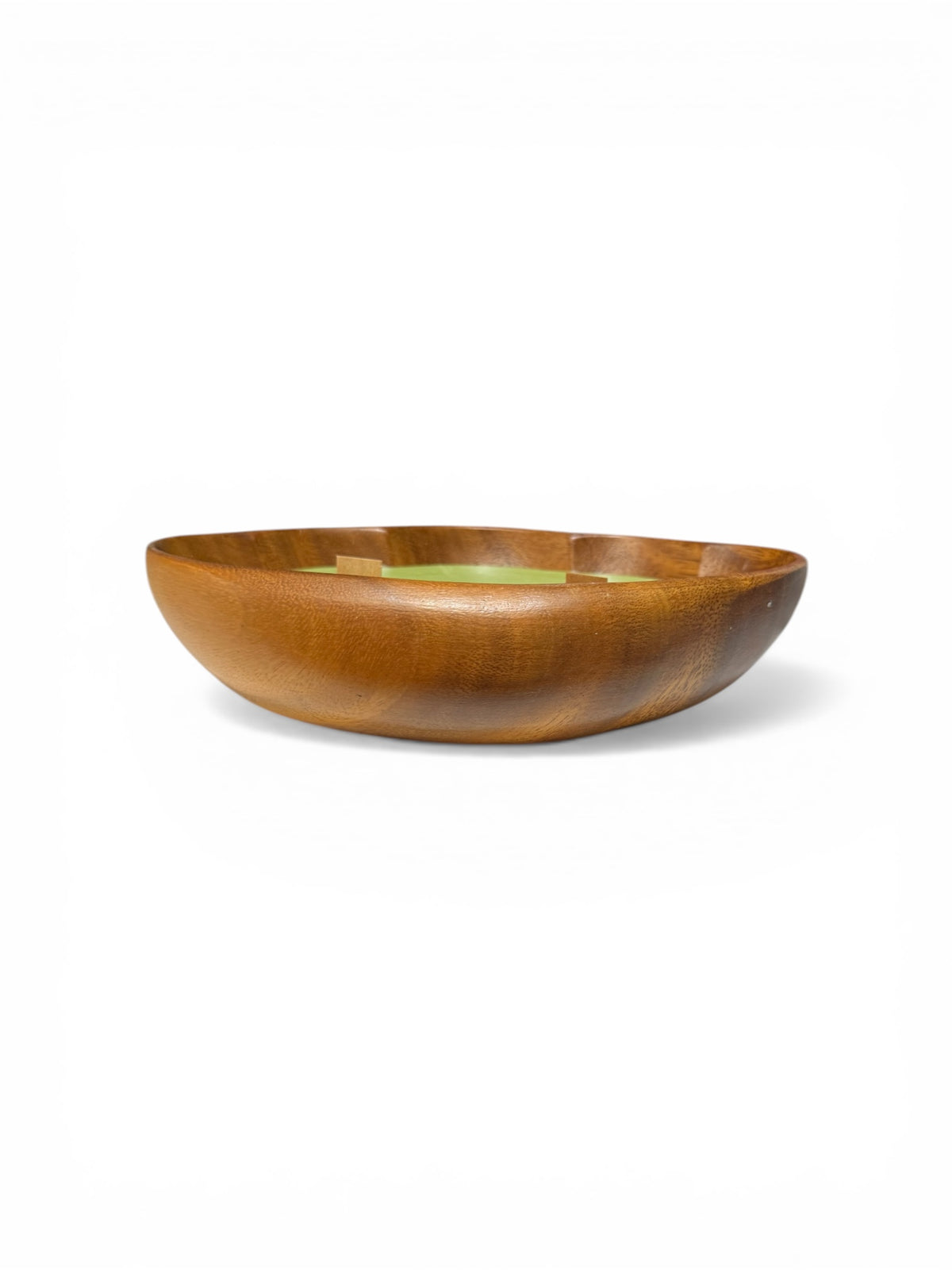 Majestic Mint Handmade Candle in Repurposed Vintage Wood Bowl, Green, 10 fl oz