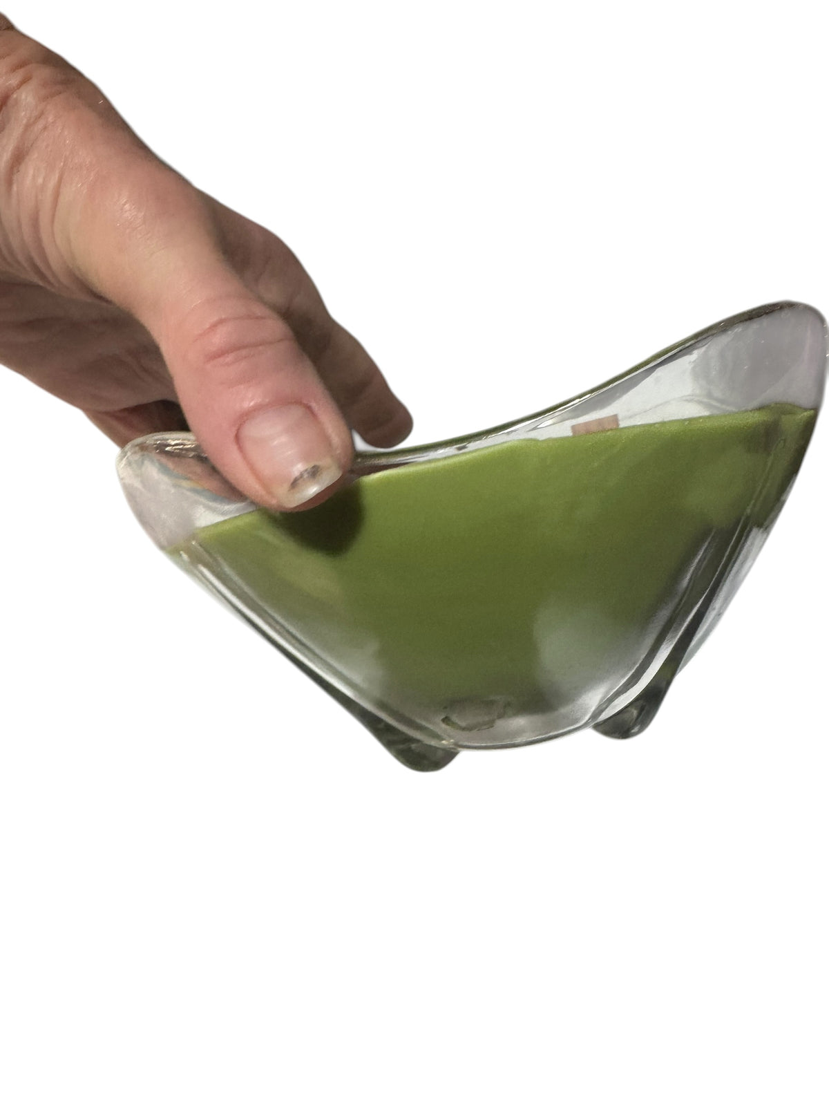 Majestic Mint Scented Candle in Repurposed Vintage Glass Bowl, Green, 18 fl oz, Wooden Wicks