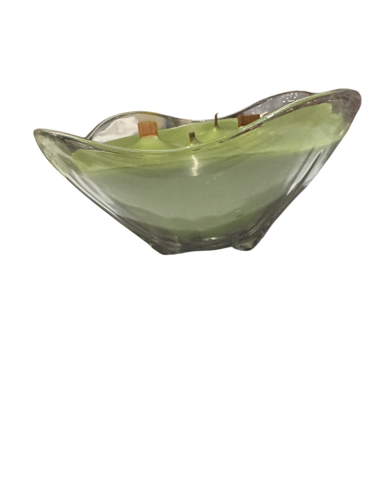 Majestic Mint Scented Candle in Repurposed Vintage Glass Bowl, Green, 18 fl oz, Wooden Wicks