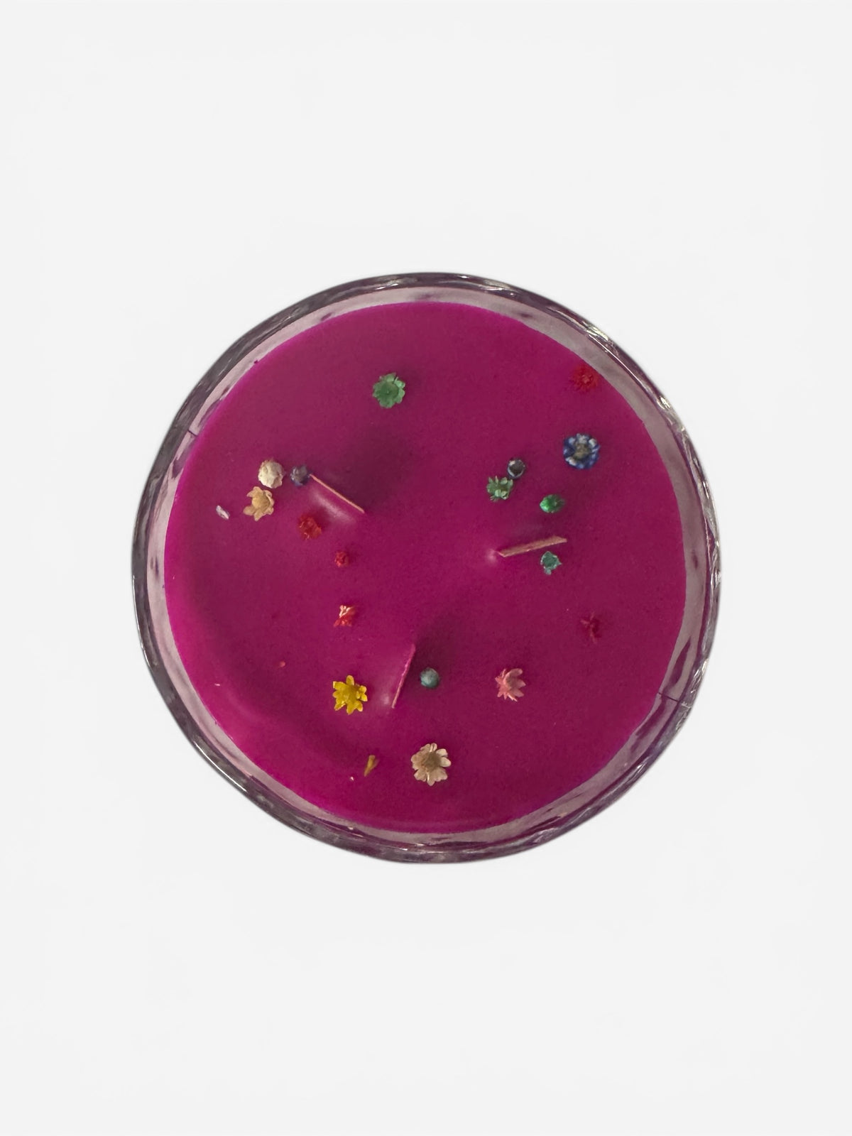 Midnight Moonflowers Handmade Candle, Clear Glass Pedestal Vessel, 12 fl oz, with Dried Botanicals