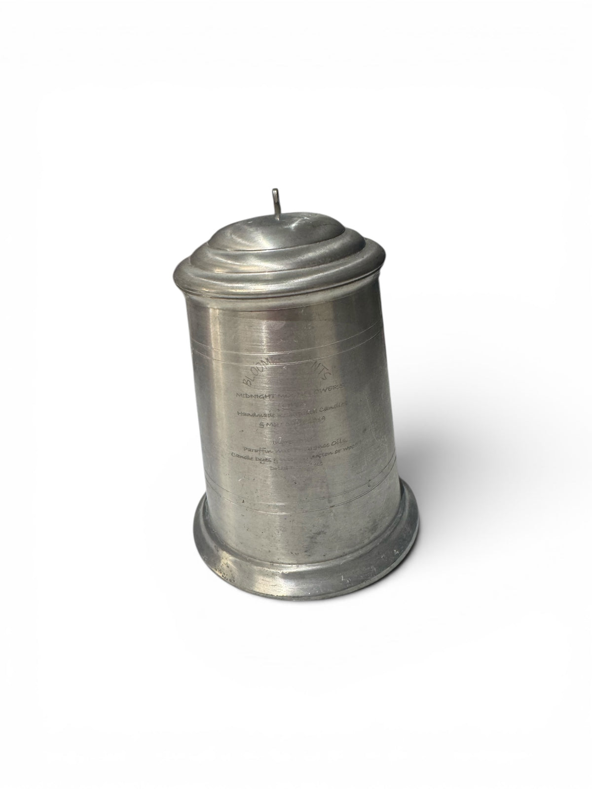 Bloomer Scents Midnight Moonflowers Candle in Repurposed Vintage Pewter Stein, Handmade, 16 fl oz