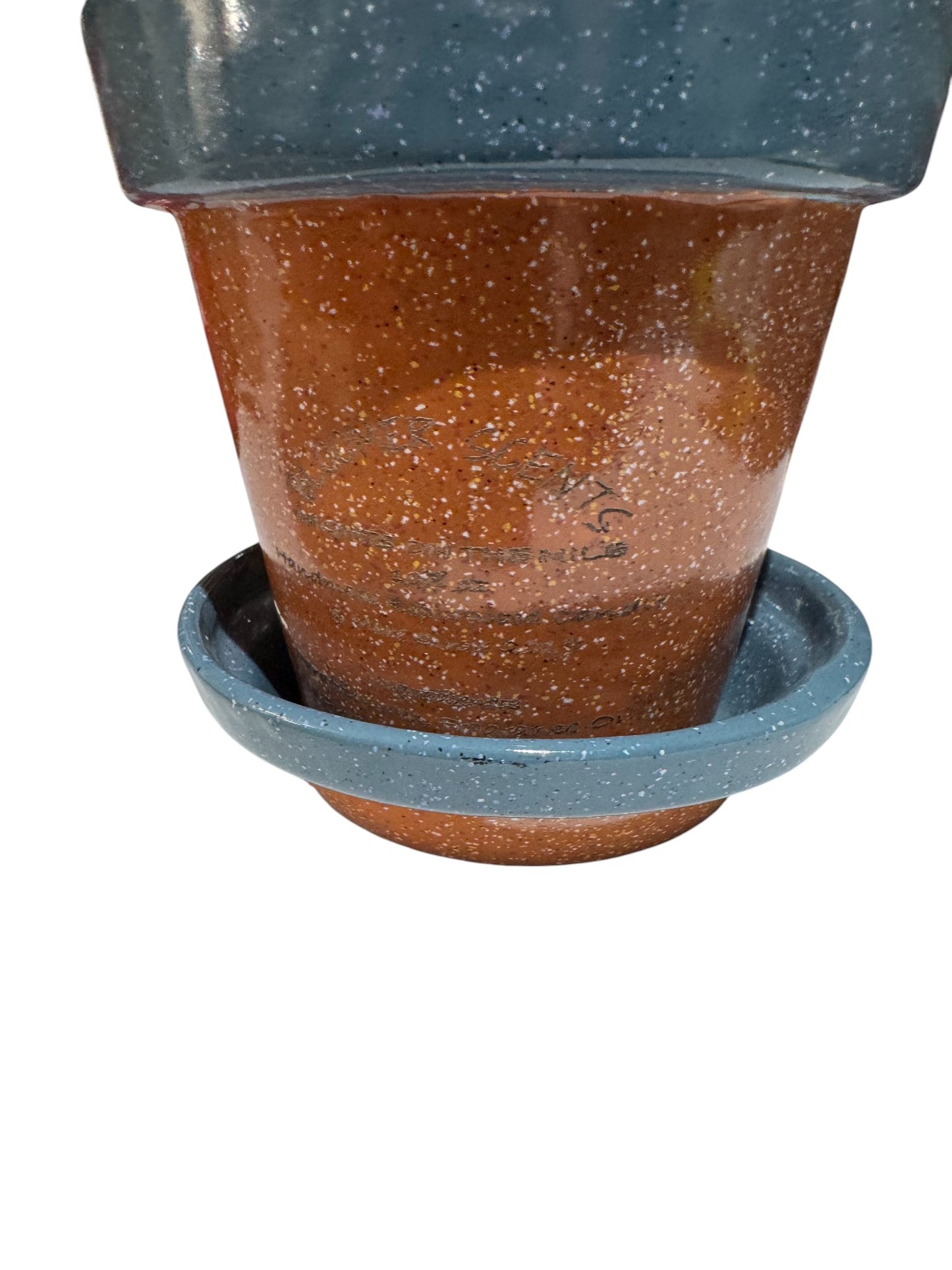 Bloomer Scents Handmade Nights on The Nile Candle, 12 fl oz, Two-Toned Ceramic Planter Pot with Saucer, Repurposed