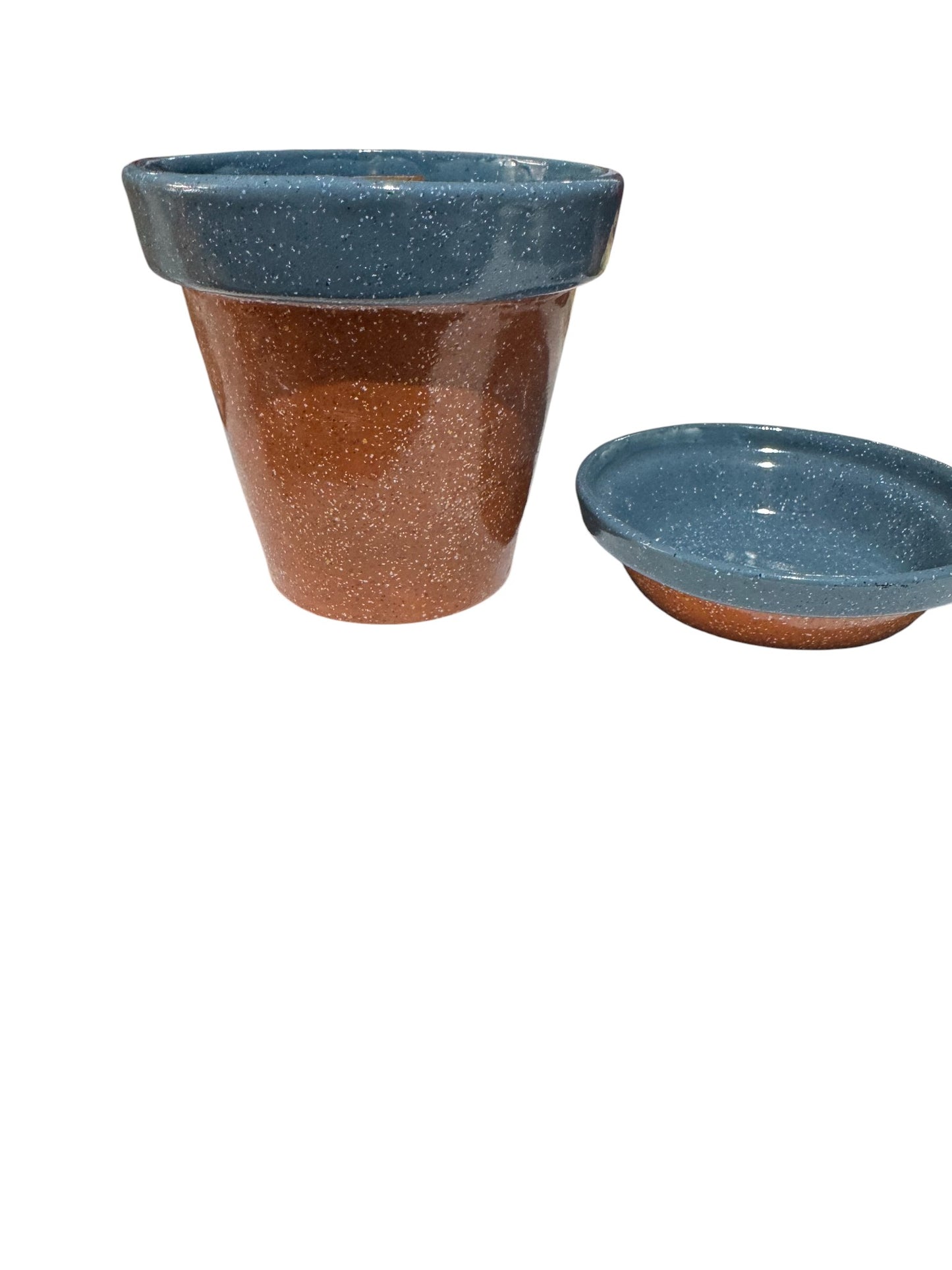 Bloomer Scents Handmade Nights on The Nile Candle, 12 fl oz, Two-Toned Ceramic Planter Pot with Saucer, Repurposed