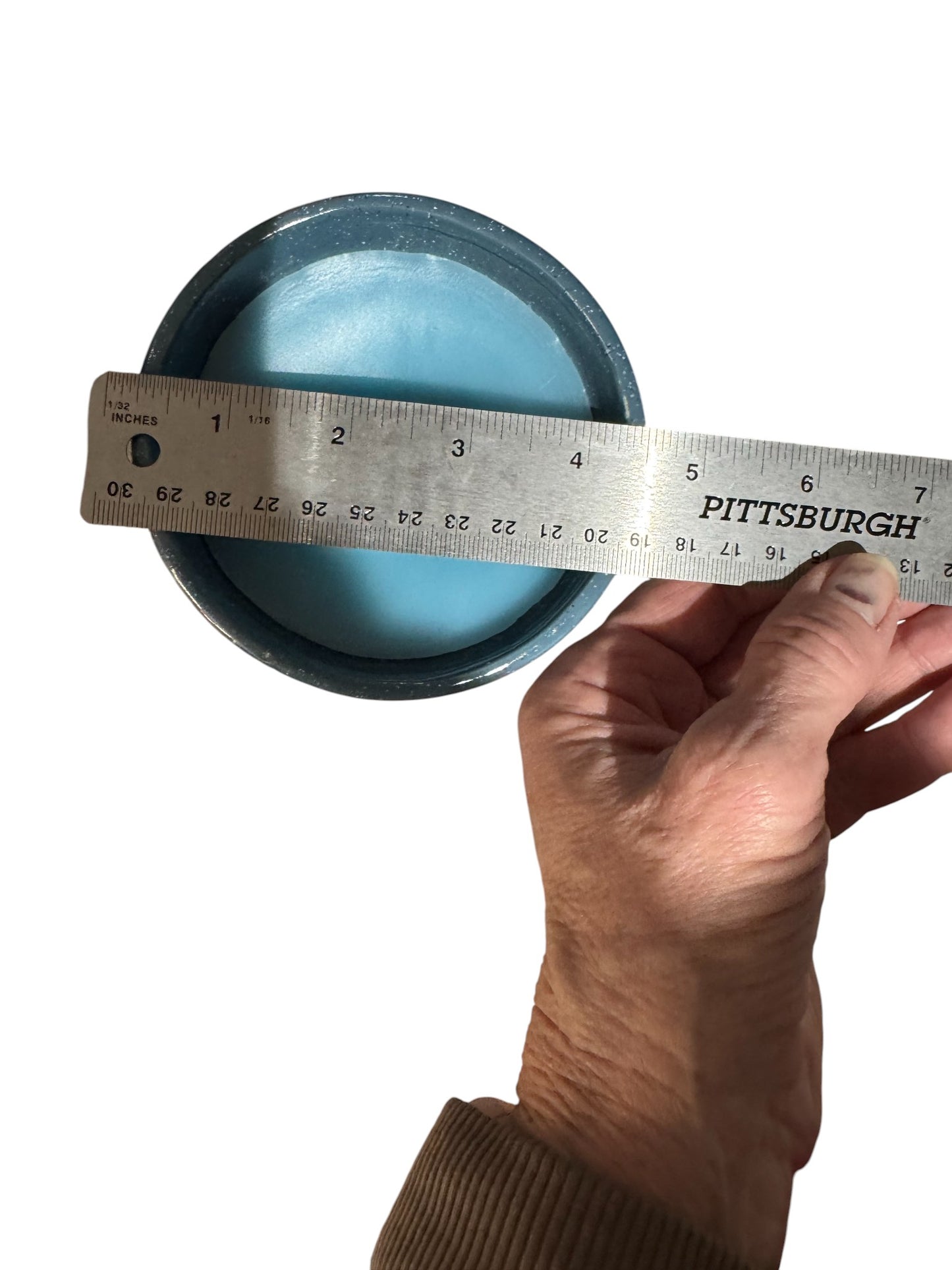 Bloomer Scents Handmade Nights on The Nile Candle, 12 fl oz, Two-Toned Ceramic Planter Pot with Saucer, Repurposed