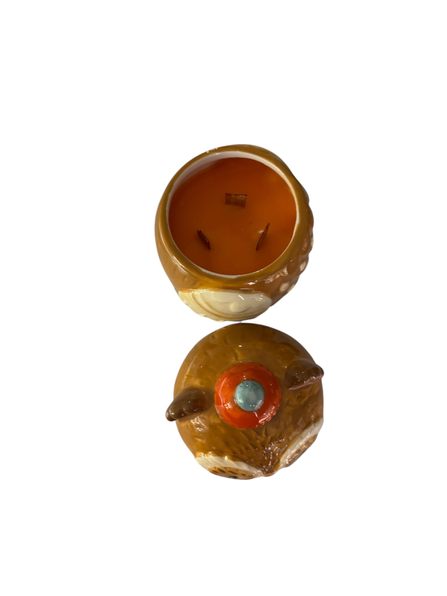 Bloomer Scents Handmade Orange Blossom Candle, Vintage Repurposed Ceramic Owl Canister, 16 fl oz