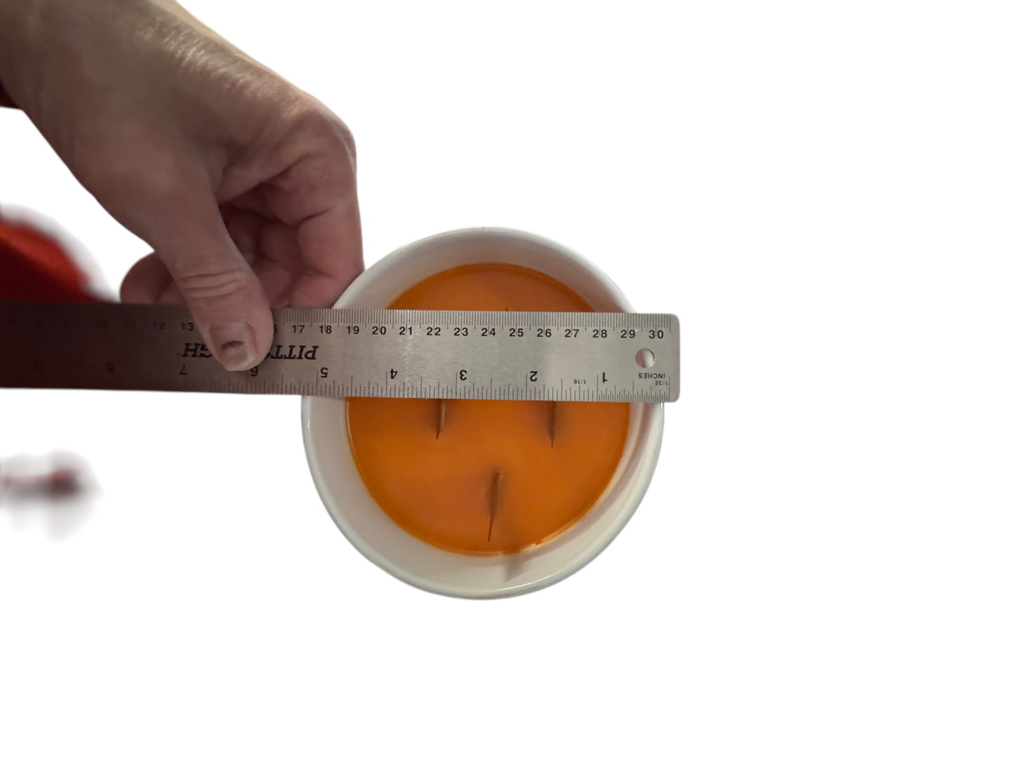 Handmade Orange Blossom Candle, Repurposed Ceramic Bowl, Colorful Leaf Pattern, 24 fl oz, 4 Wicks