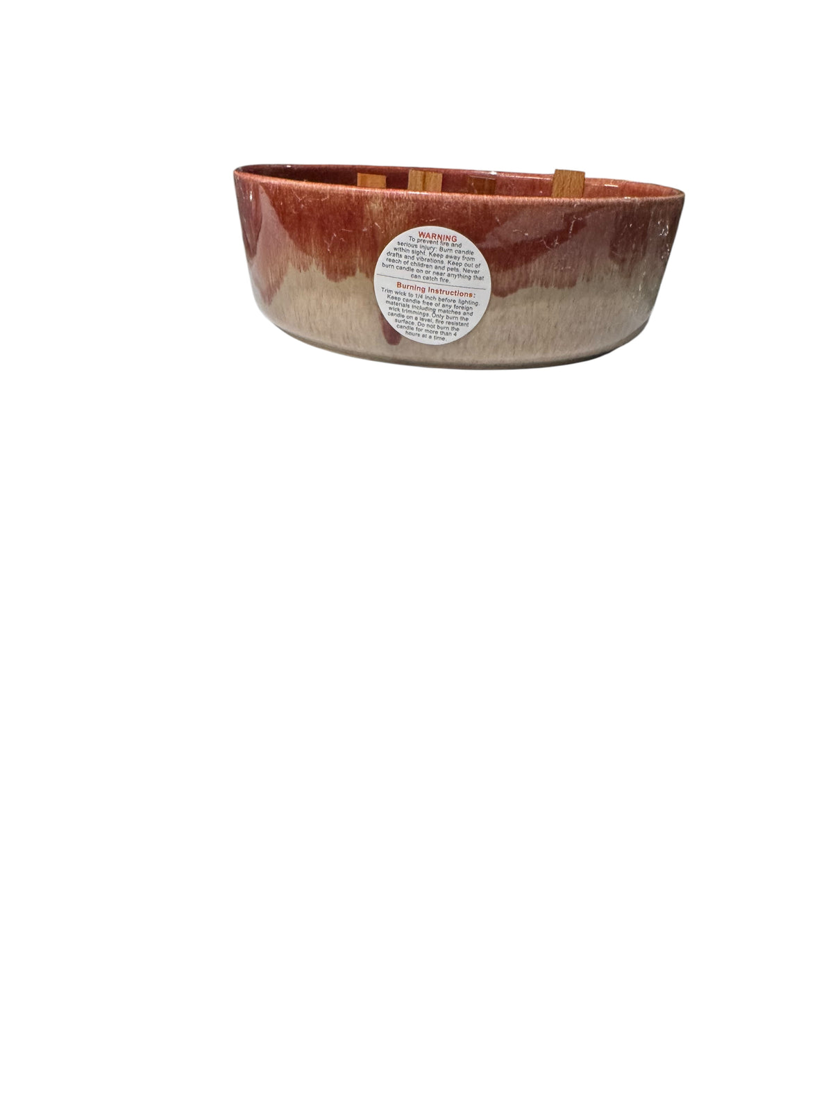 Parker Peach Candle in Repurposed Vintage Stoneware Bowl with Matching Lid, 24 fl oz