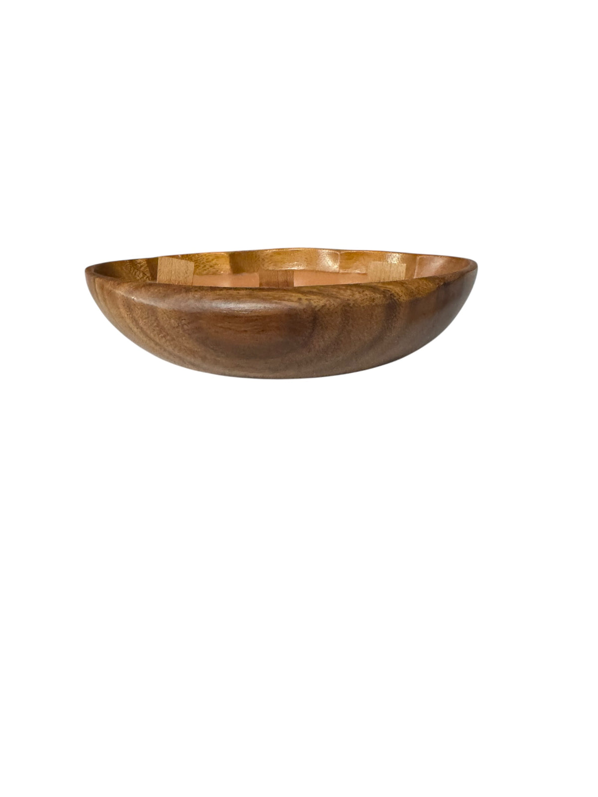 Parker Peach Candle in Repurposed Wooden Scalloped Bowl, 10 fl oz, 3-Wick