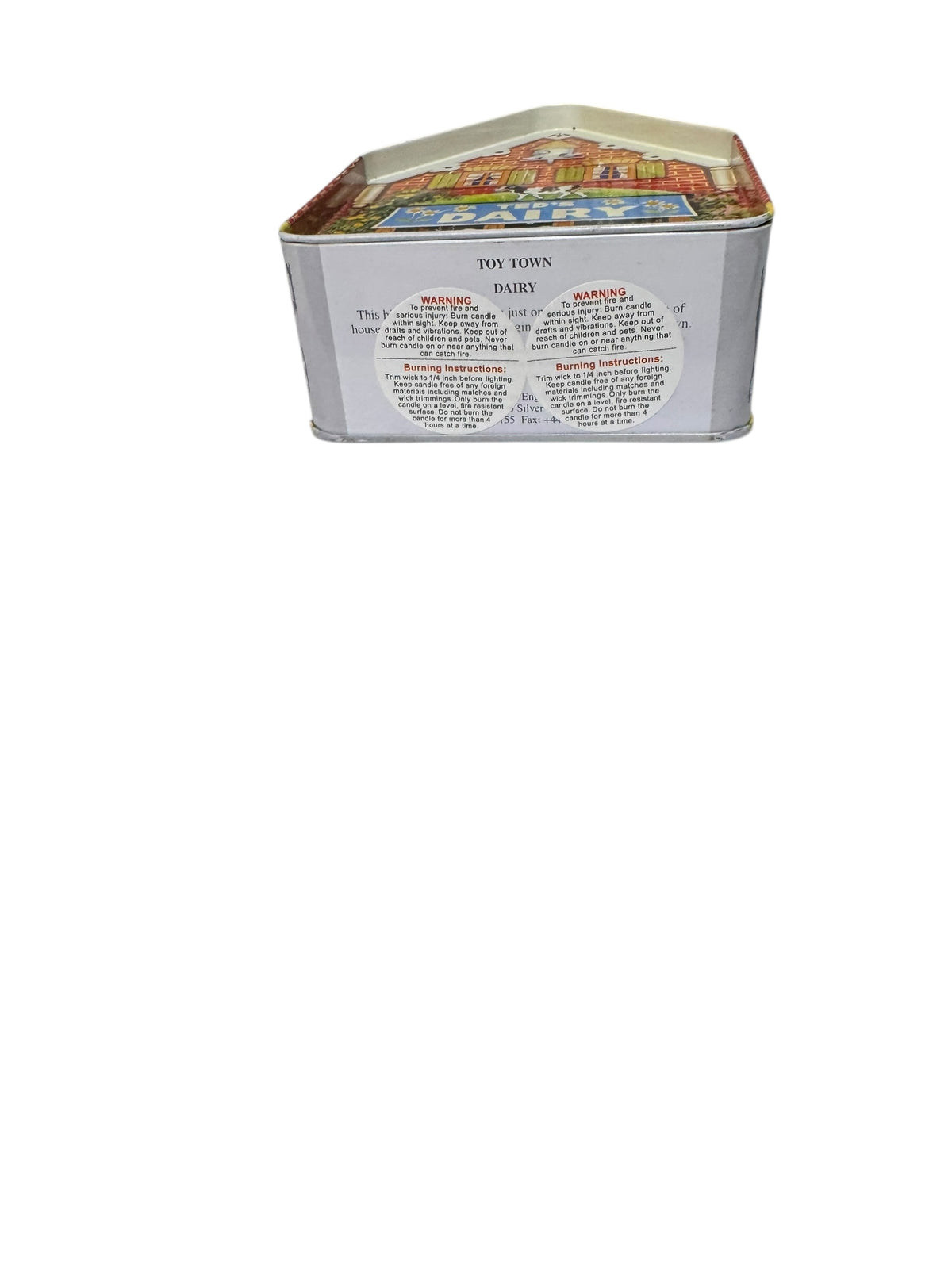 Parker Peach Handmade Candle in Repurposed Vintage House-Shaped Tin, 16 fl oz