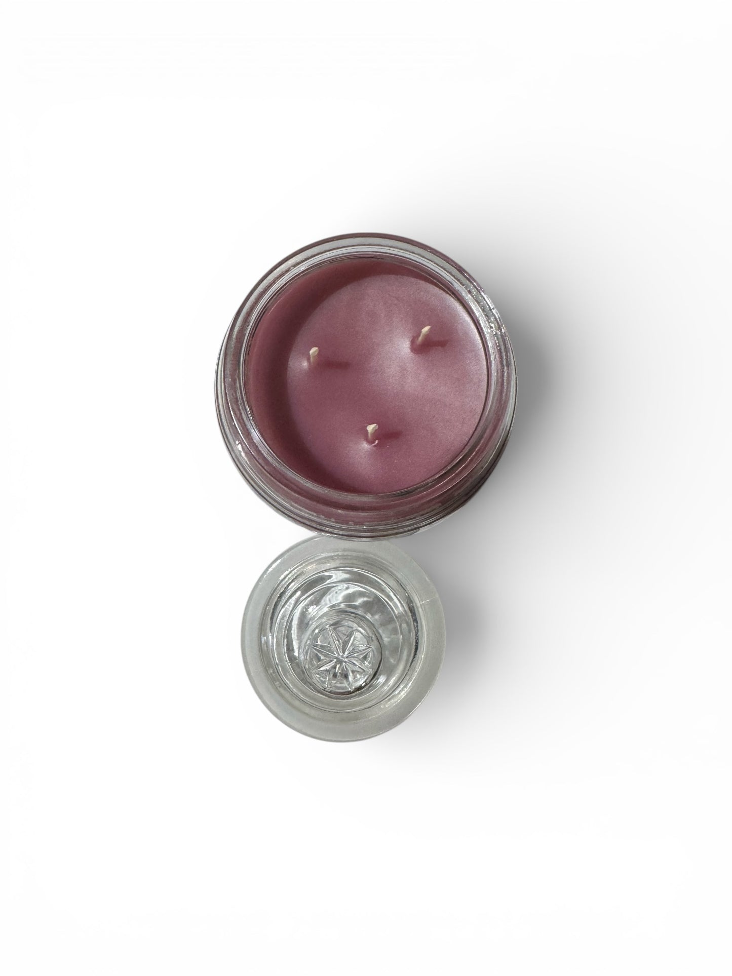 Handmade Plum Paradise Candle, 24 fl oz, Repurposed Vintage Floral Glass Dish with Lid