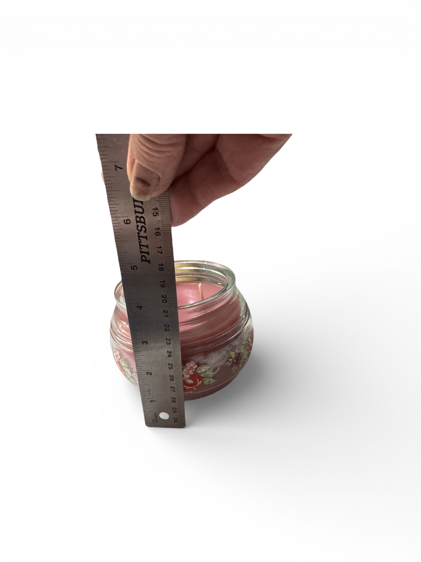 Handmade Plum Paradise Candle, 24 fl oz, Repurposed Vintage Floral Glass Dish with Lid