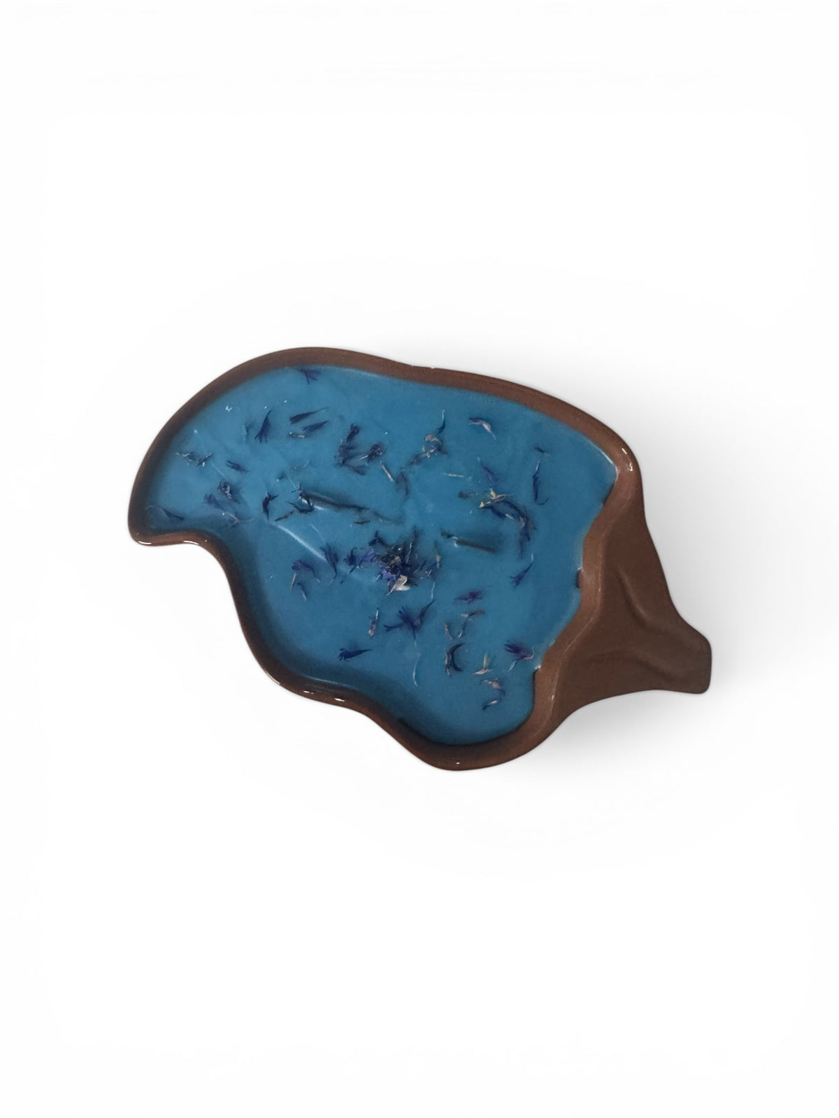 Handmade Prickly Pear Paradise Candle, Chili Pepper Bowl Pottery, Blue, 12 fl oz, with Dried Botanicals