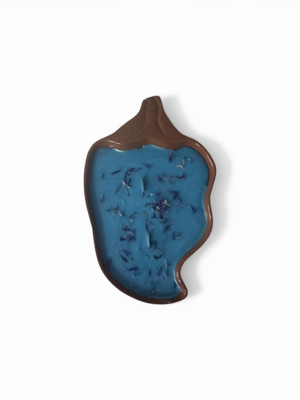 Handmade Prickly Pear Paradise Candle, Chili Pepper Bowl Pottery, Blue, 12 fl oz, with Dried Botanicals