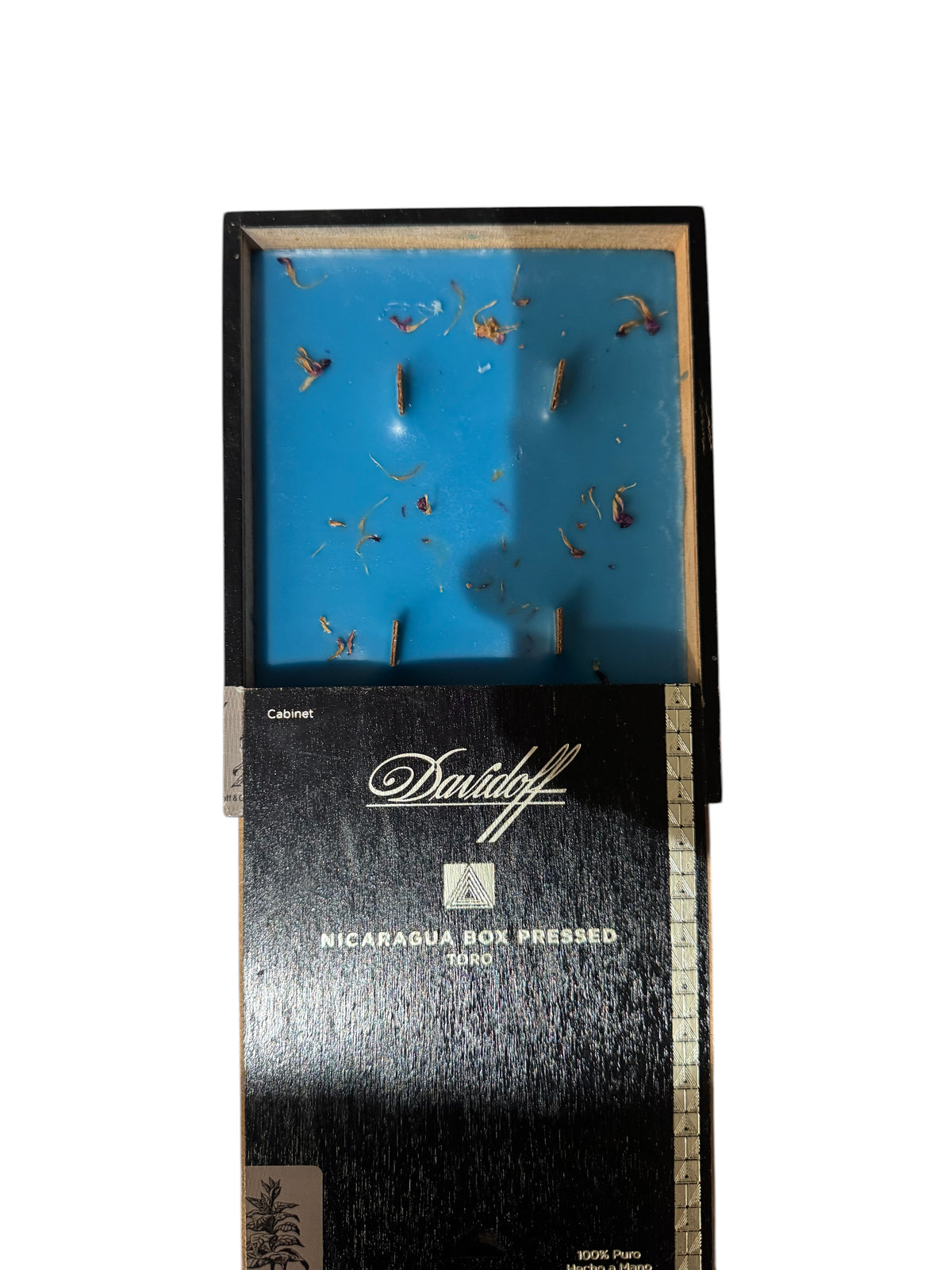 Prickly Pear Paradise Candle in Repurposed Cigar Box, Handmade, 16 fl oz