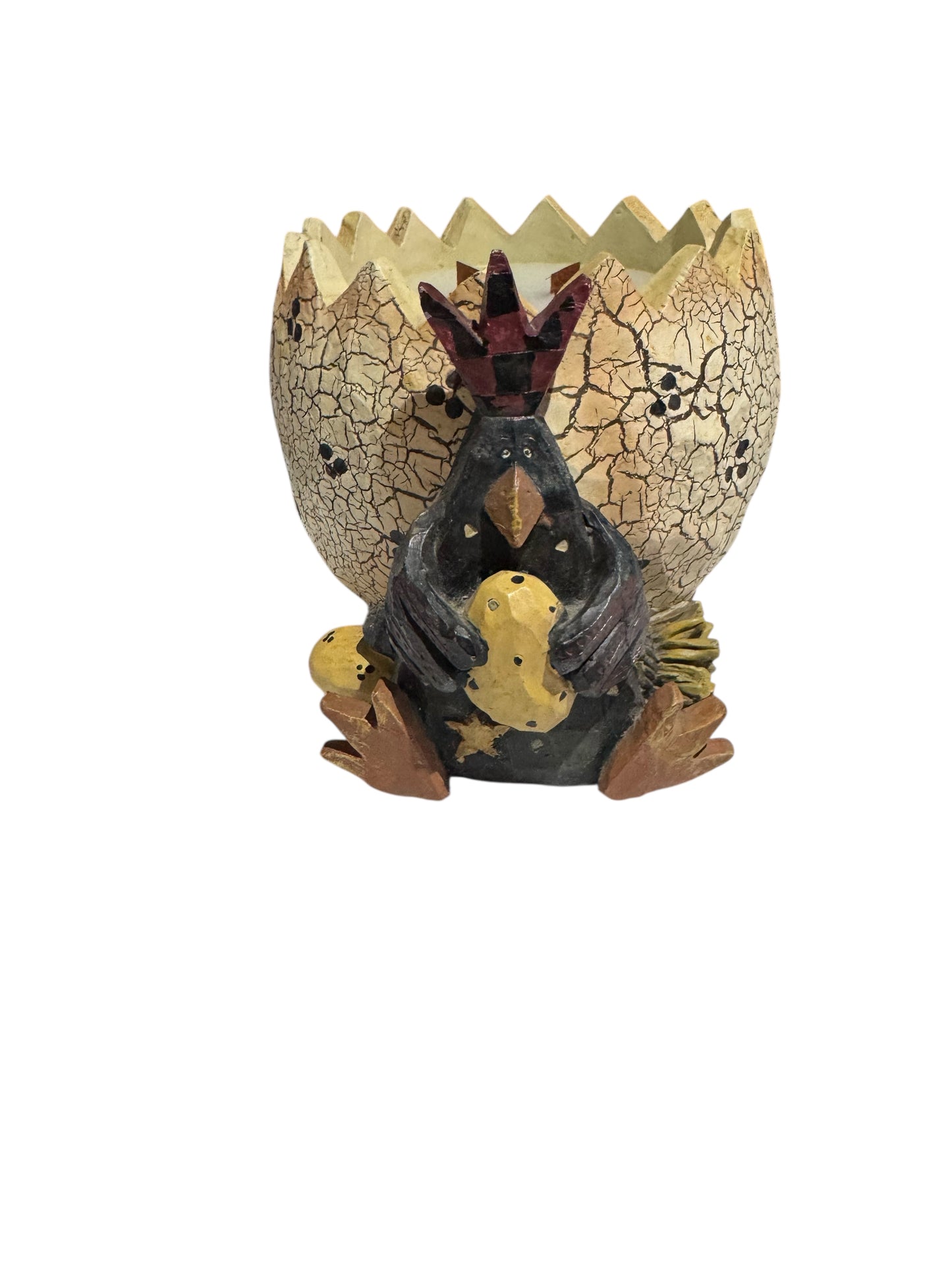 Handmade Candle, Rays of Sunshine, 16 fl oz, Repurposed Vintage Cracked Egg with Chicken Design