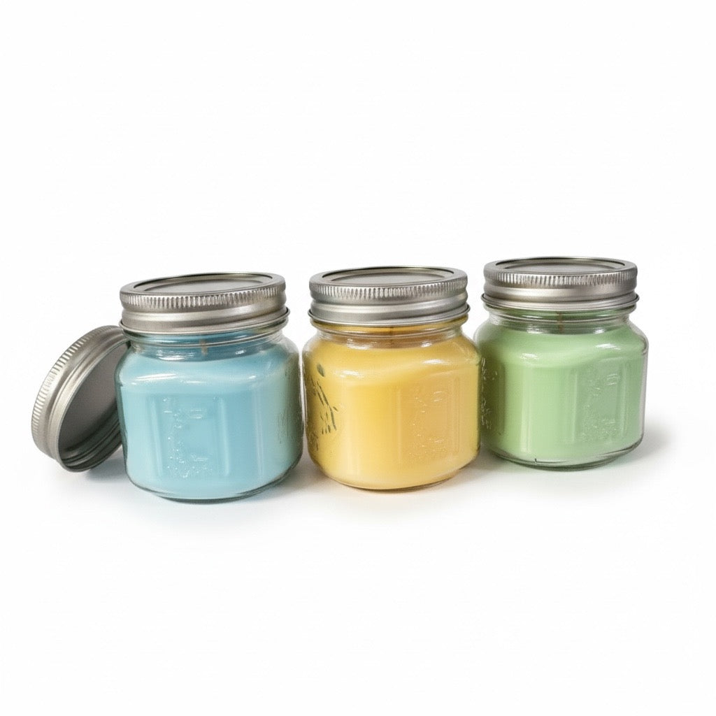 Handmade Mason Jar Candle Set, Southern Comfort Collection, 8 fl oz Each, 4 Pack