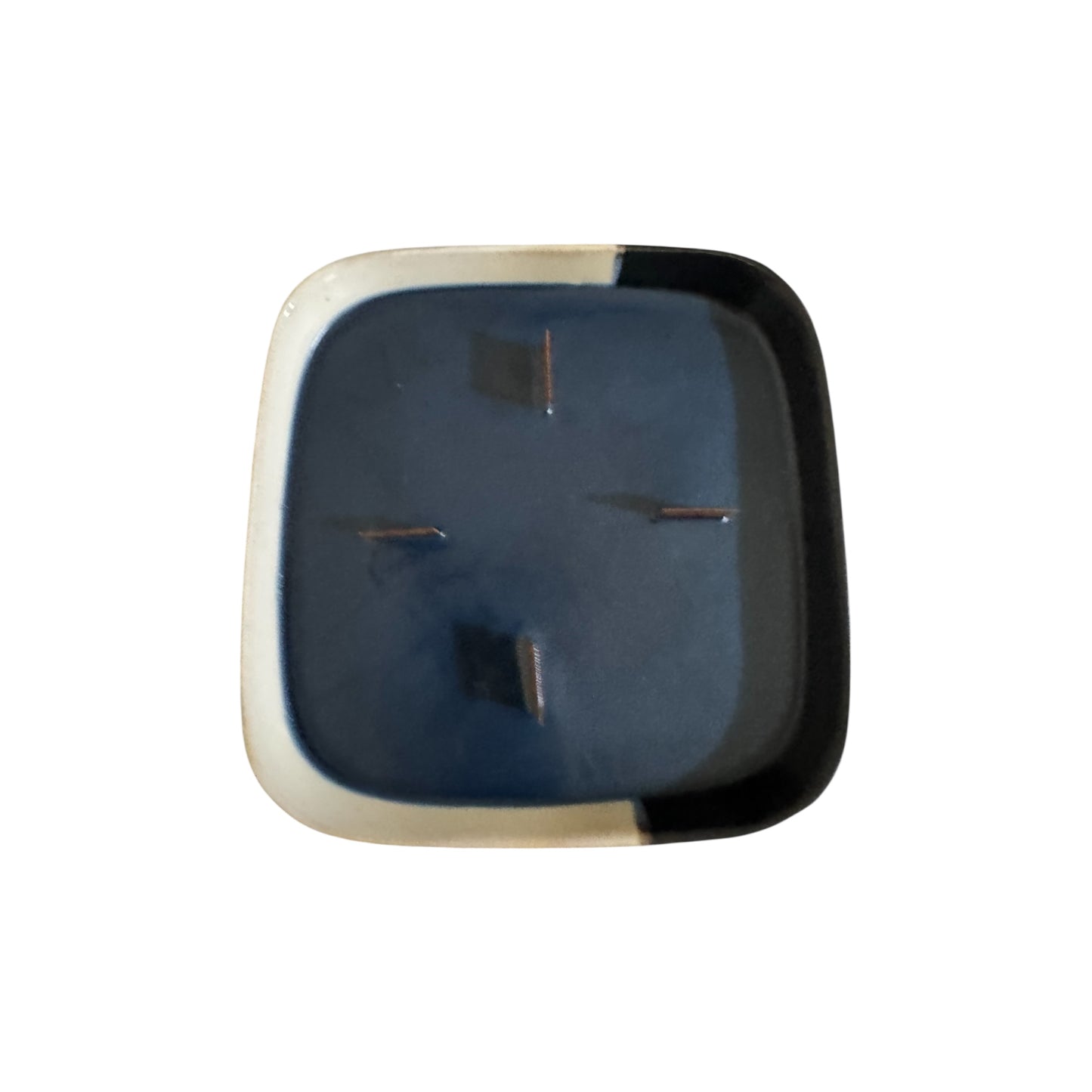 Handmade Spartan Candle, Two Tone Black and Cream Stoneware Bowl, 16 fl oz