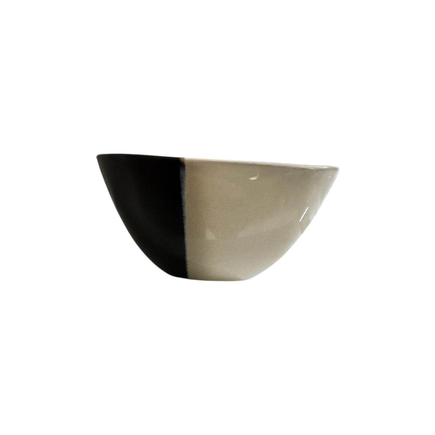 Handmade Spartan Candle, Two Tone Black and Cream Stoneware Bowl, 16 fl oz