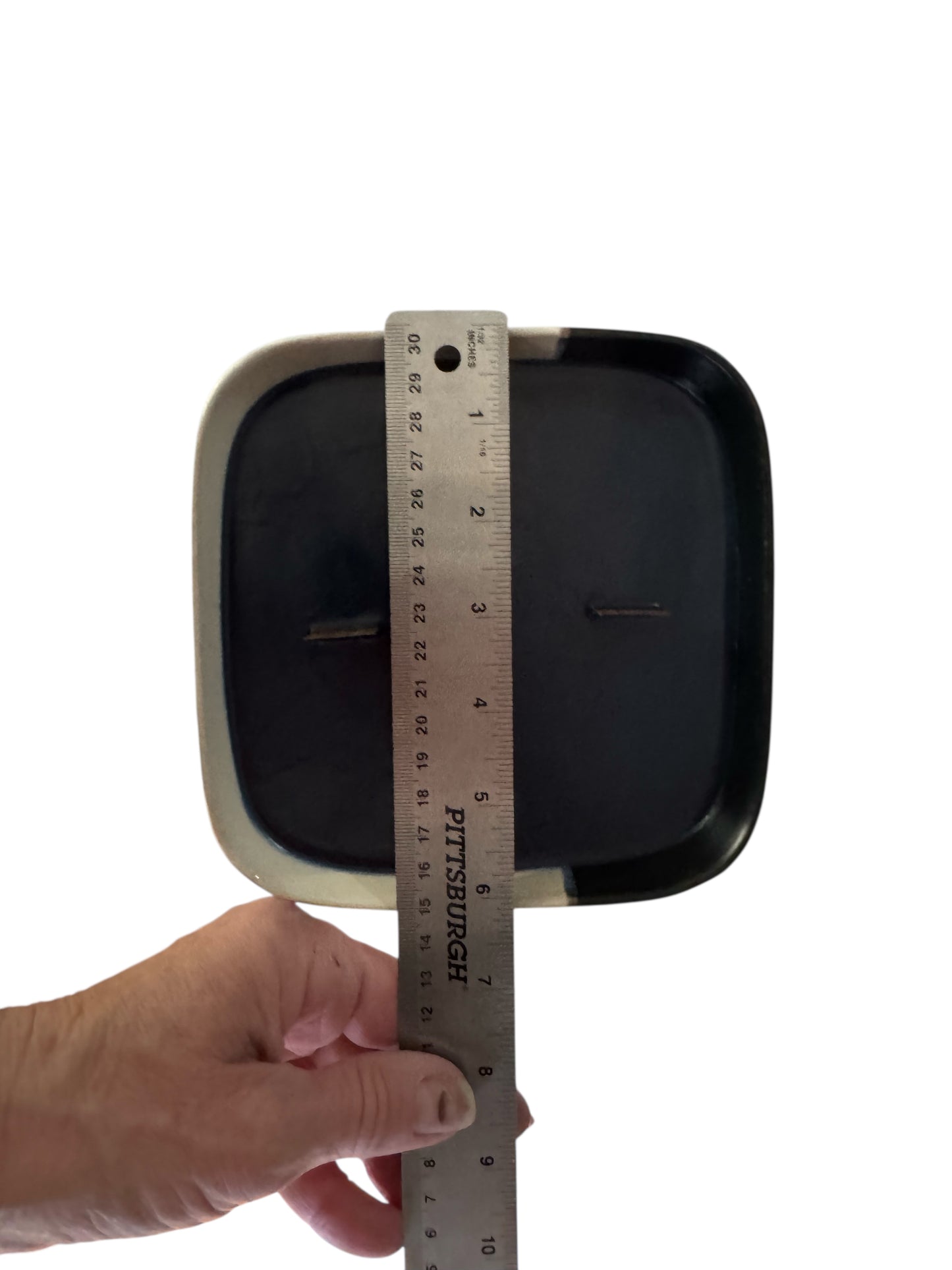 Handmade Spartan Candle, Two Tone Black and Cream Stoneware Bowl, 16 fl oz