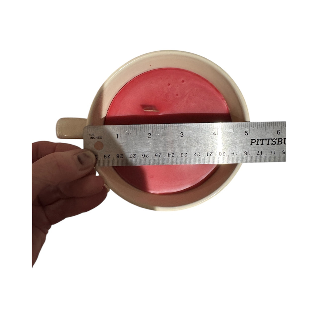 Bloomer Scents Handmade Spicy Pomegranate Candle, 18 fl oz, Repurposed Oversized Mug with Snowflake Design