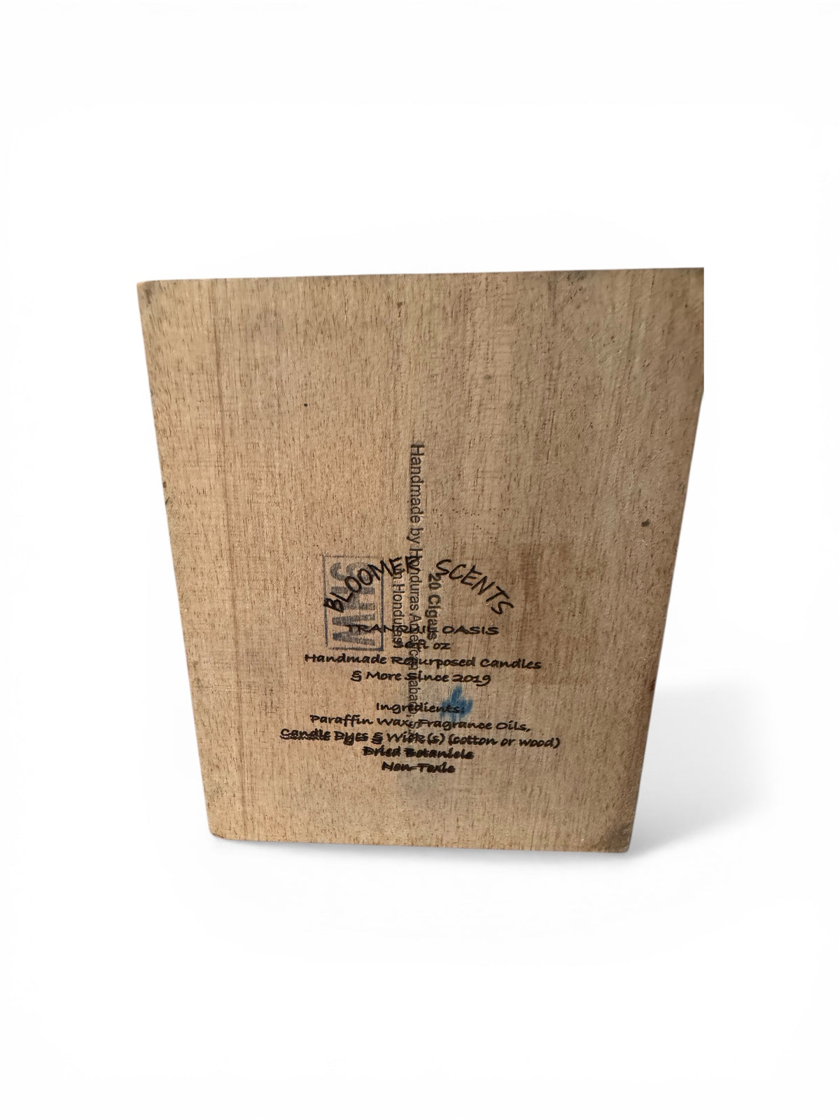 Tranquil Oasis Candle in Repurposed El Rey Del Mundo Oscuro Cigar Box, 36 fl oz