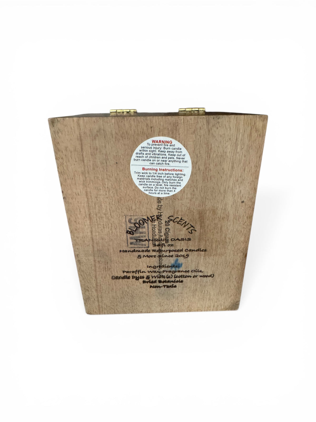 Tranquil Oasis Candle in Repurposed El Rey Del Mundo Oscuro Cigar Box, 36 fl oz