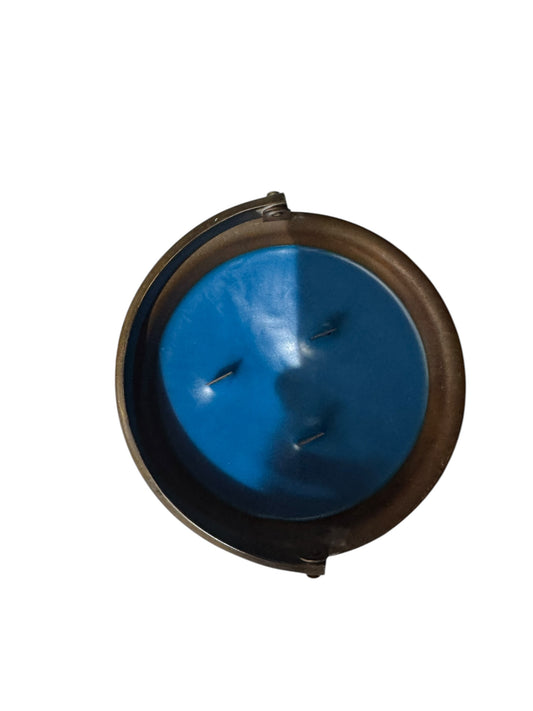 Bloomer Scents Tranquil Oasis Handmade Candle in Repurposed Vintage Brass Vessel, Blue, 3-Wick, 24 fl oz