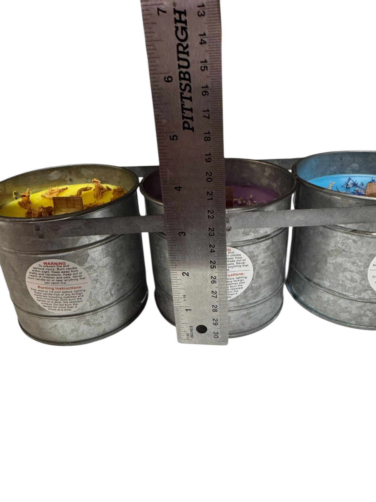 Handmade Triple Candle Set, 16 fl oz Each, Texas Twilight, Yellow Rose of Texas & Prickly Pear Paradise, with Dried Botanicals