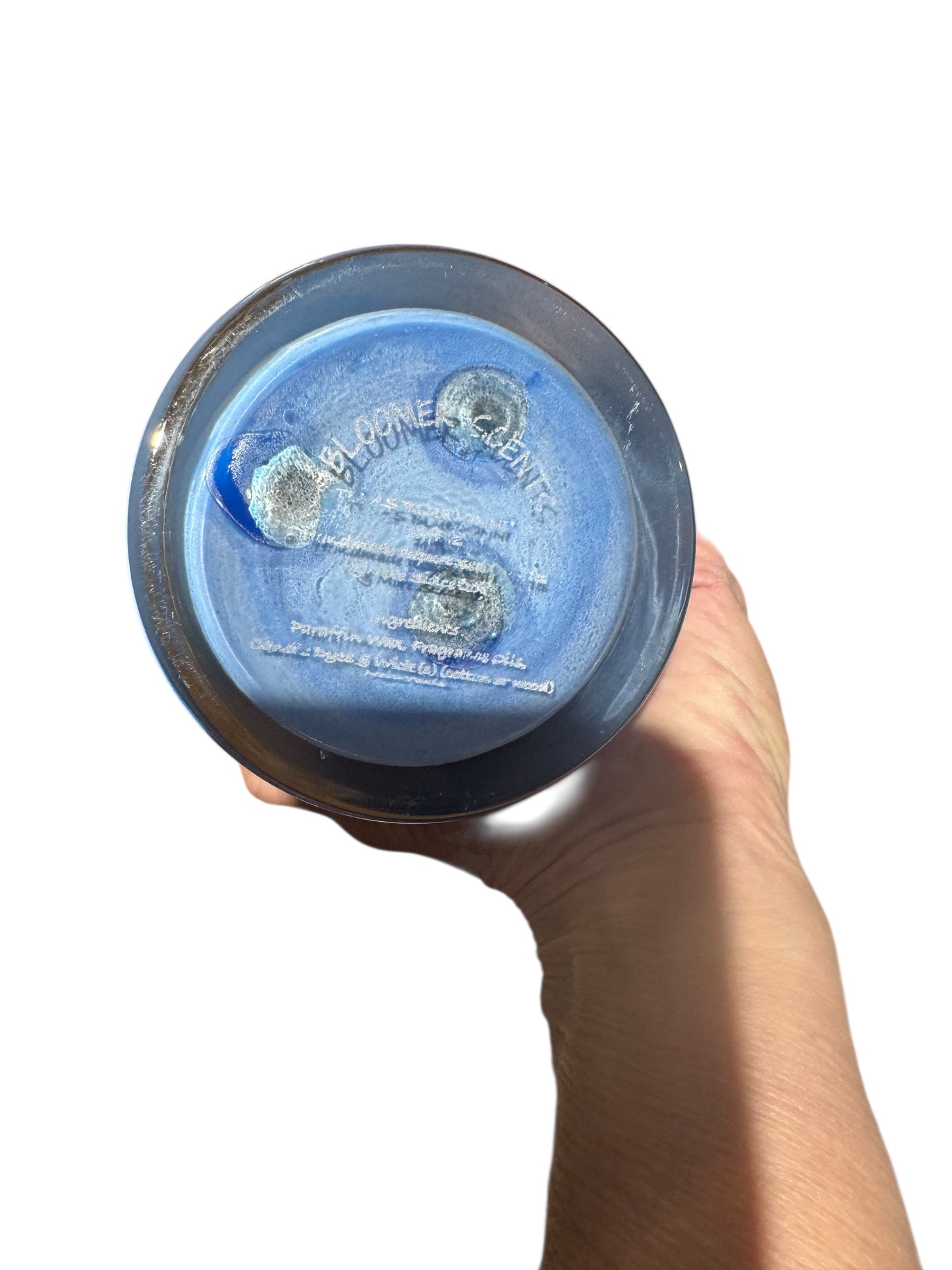 Handmade Texas Bluebonnets Scented Candle in Repurposed Clear Glass Vase, Blue, 16 fl oz