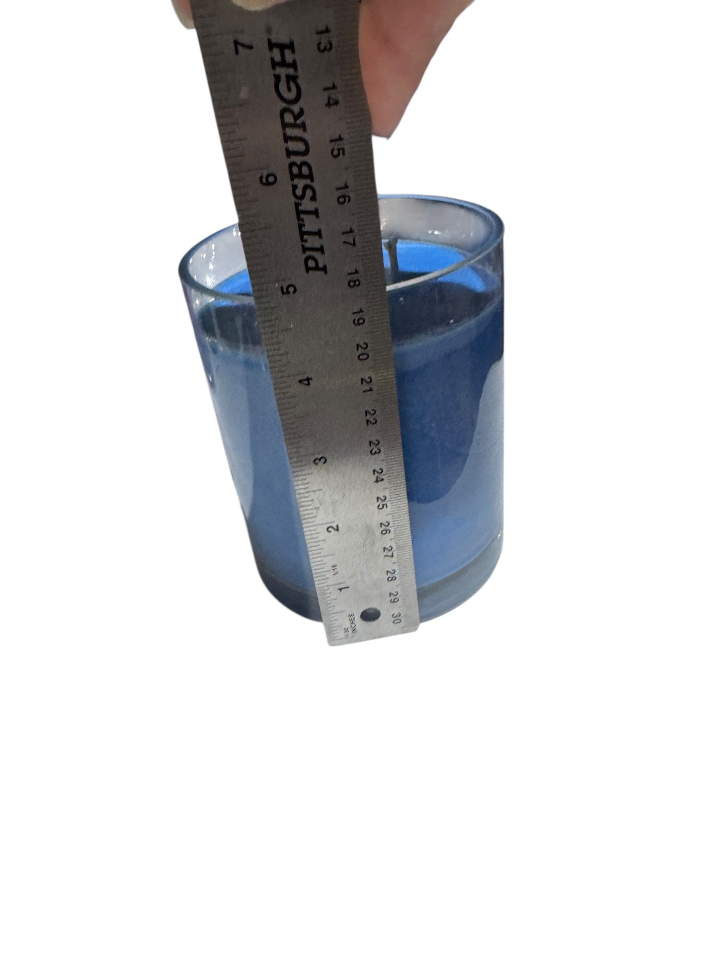 Handmade Texas Bluebonnets Scented Candle in Repurposed Clear Glass Vase, Blue, 16 fl oz