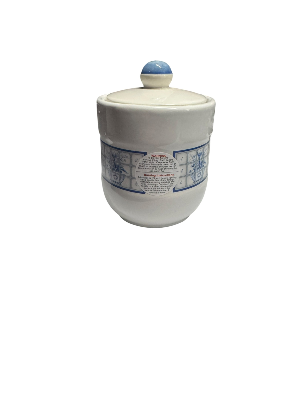 Texas Bluebonnets Handmade Candle, Blue and White Ceramic Canister, Cotton Wicks, 22 fl oz