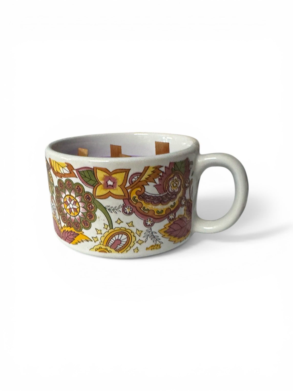 Texas Twilight Candle in Repurposed Vintage Paisley Ceramic Soup Bowl, 10 fl oz