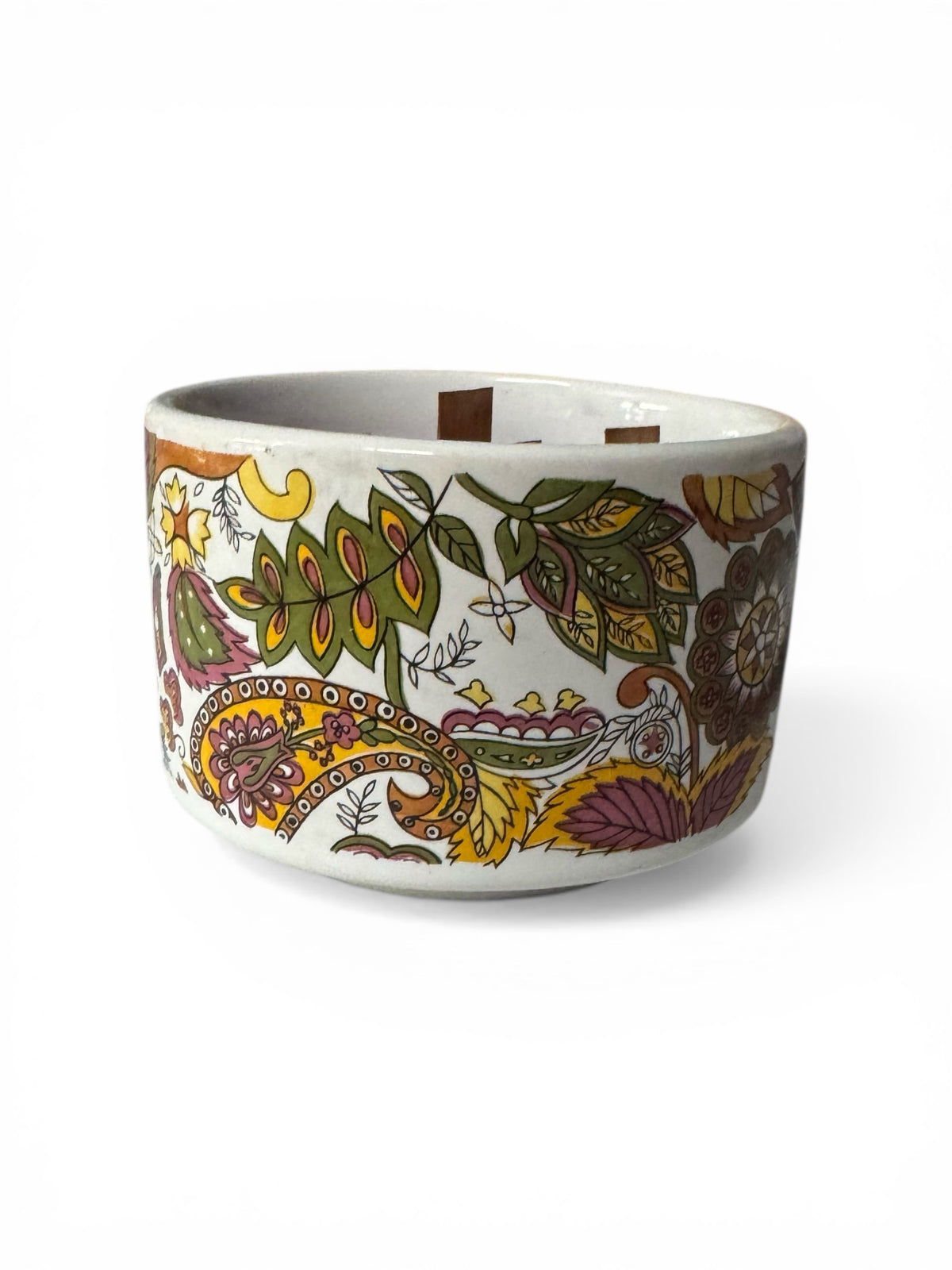 Texas Twilight Candle in Repurposed Vintage Paisley Ceramic Soup Bowl, 10 fl oz