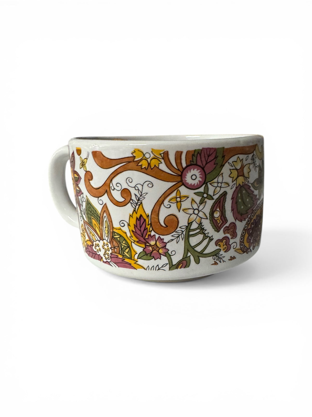 Texas Twilight Candle in Repurposed Vintage Paisley Ceramic Soup Bowl, 10 fl oz