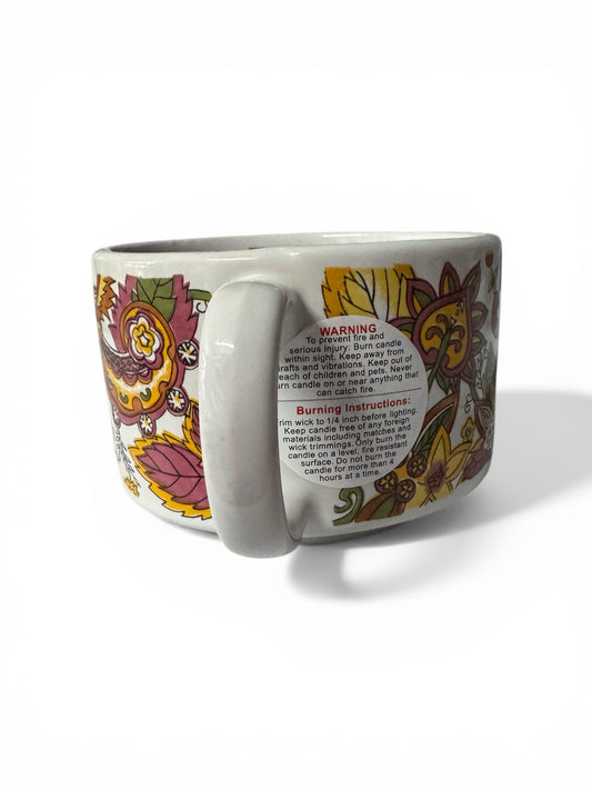 Texas Twilight Candle in Repurposed Vintage Paisley Ceramic Soup Bowl, 10 fl oz