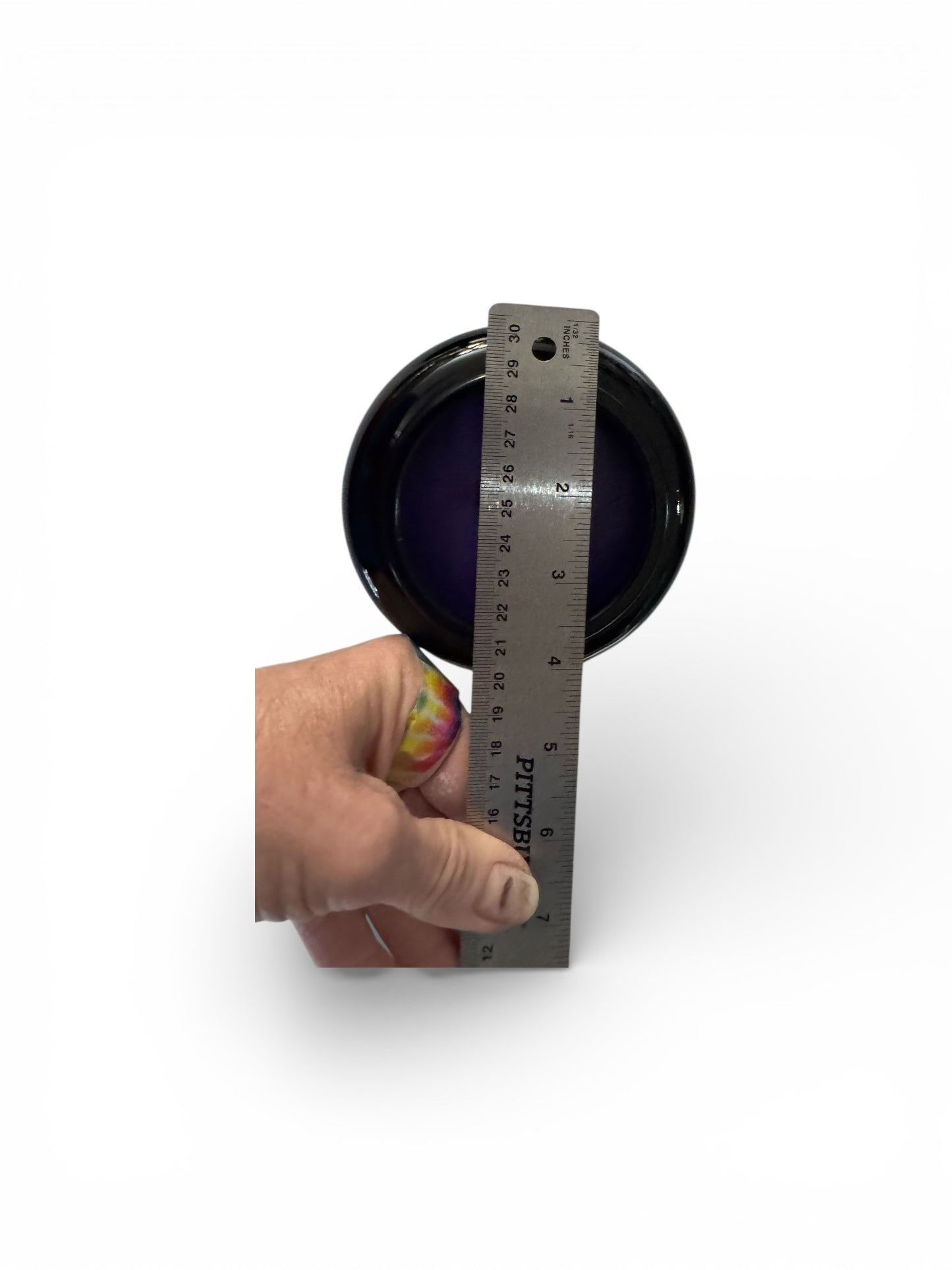 Violet Eclipse Candle 16fl oz Repurposed Vintage Black Amethyst Glass Ginger Jar