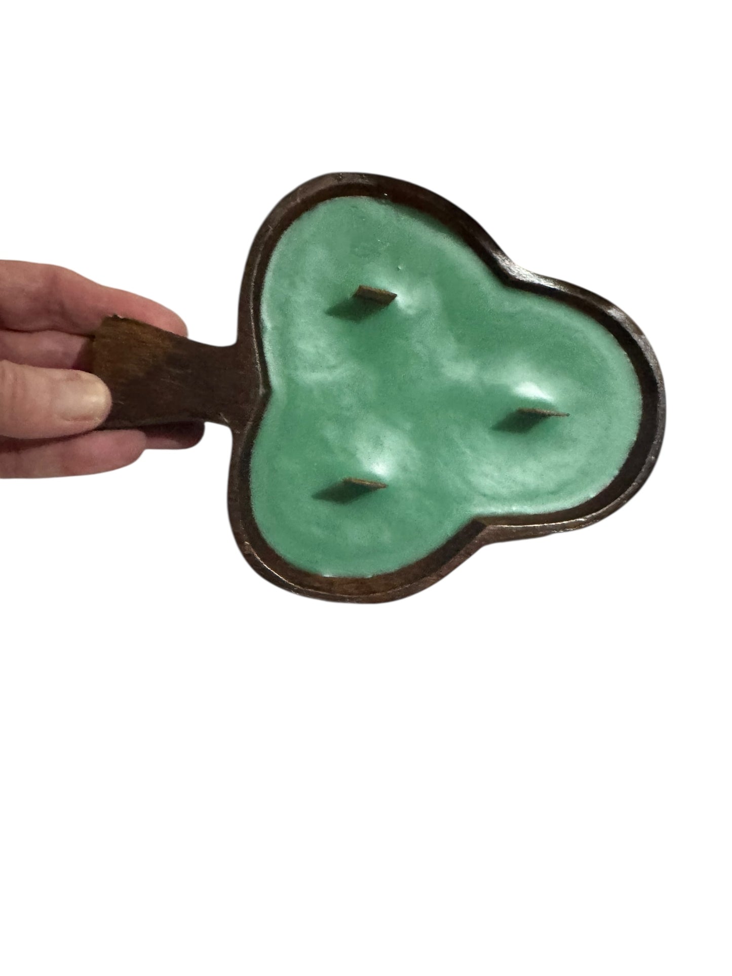 Bloomer Scents Whispering Woods Handmade Candle, Repurposed Oak Wood Leaf-Shaped Vessel, 10 fl oz, Green Interior